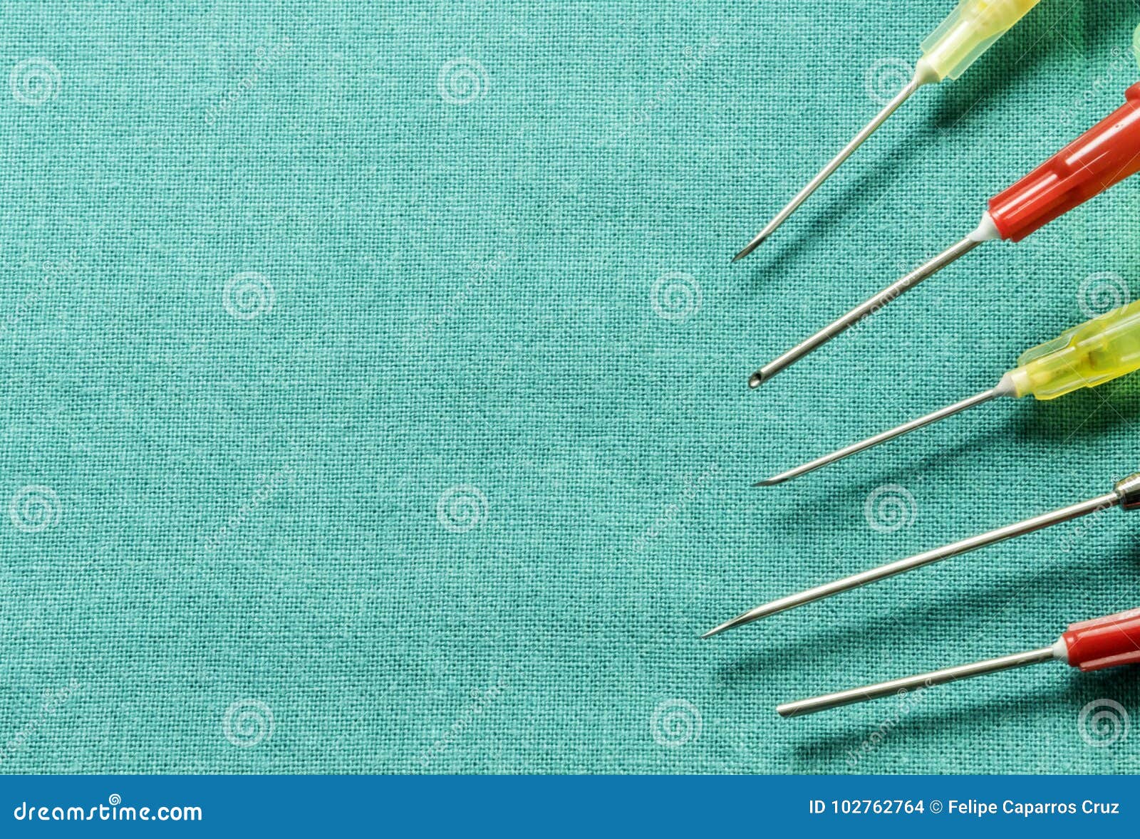 Set of Metallic Needles of Different Size on Operations Table Stock Photo Image of cure