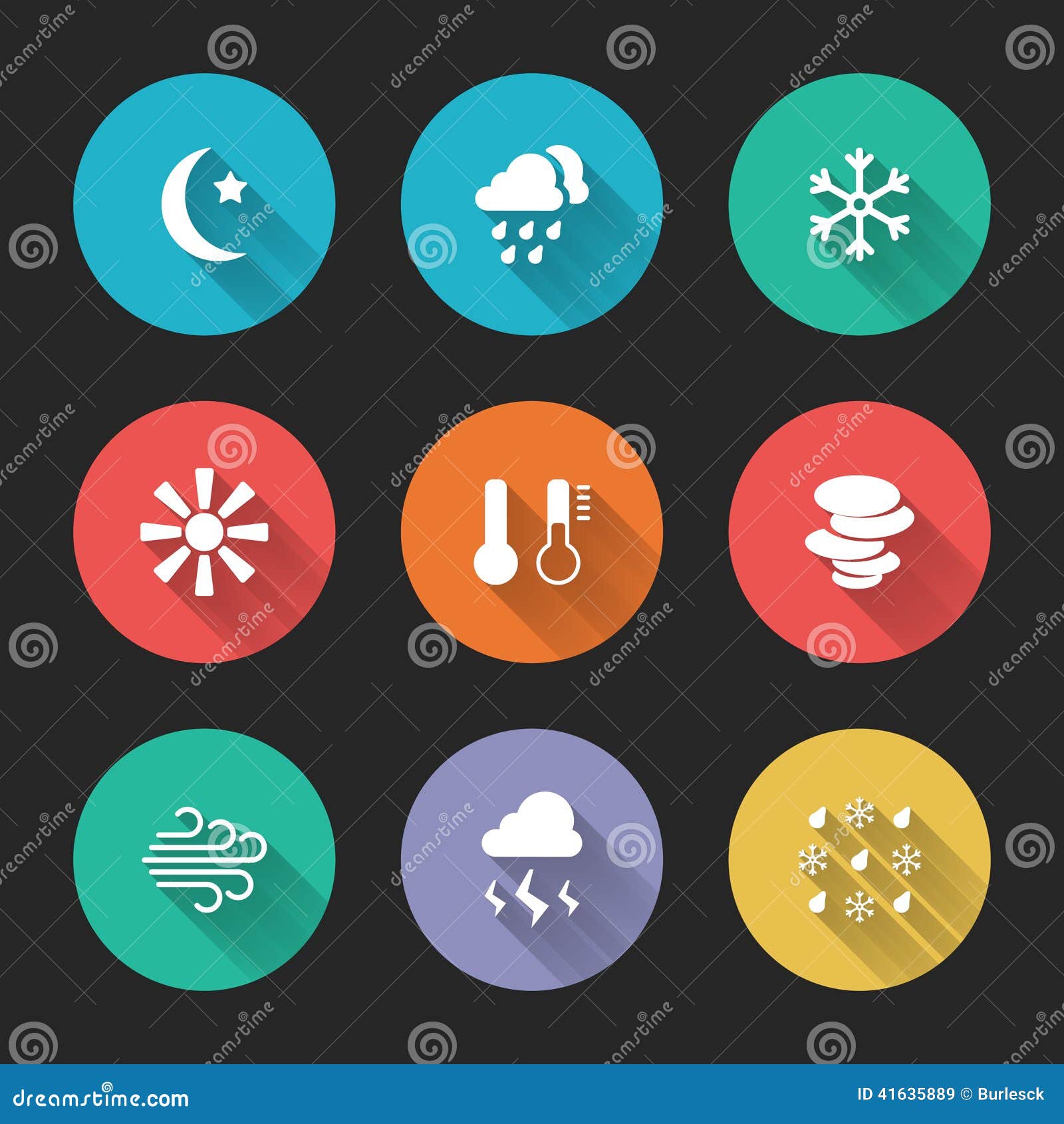 set of meteorological icons