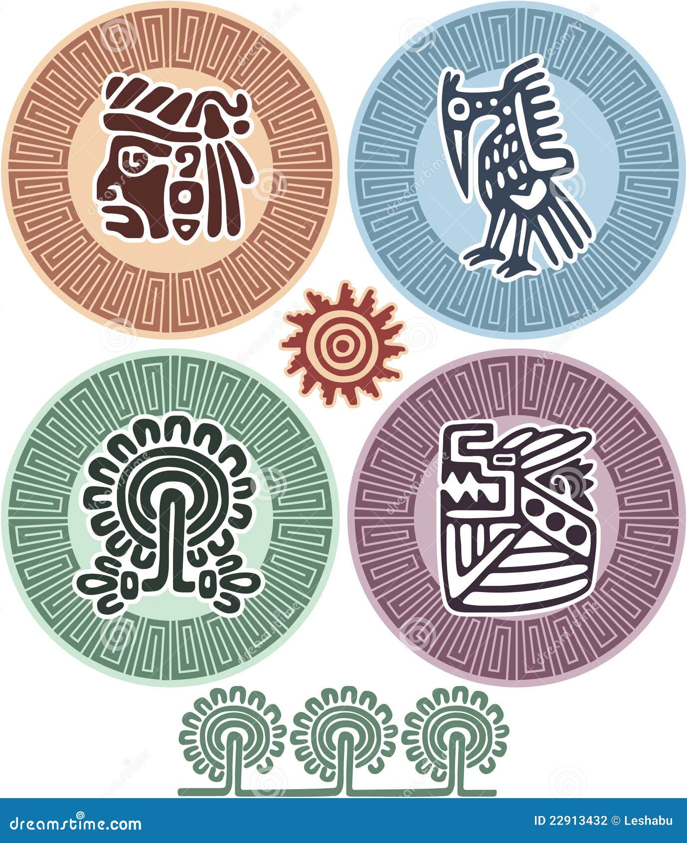 Set of Mexican Design Elements Stock Vector Illustration of