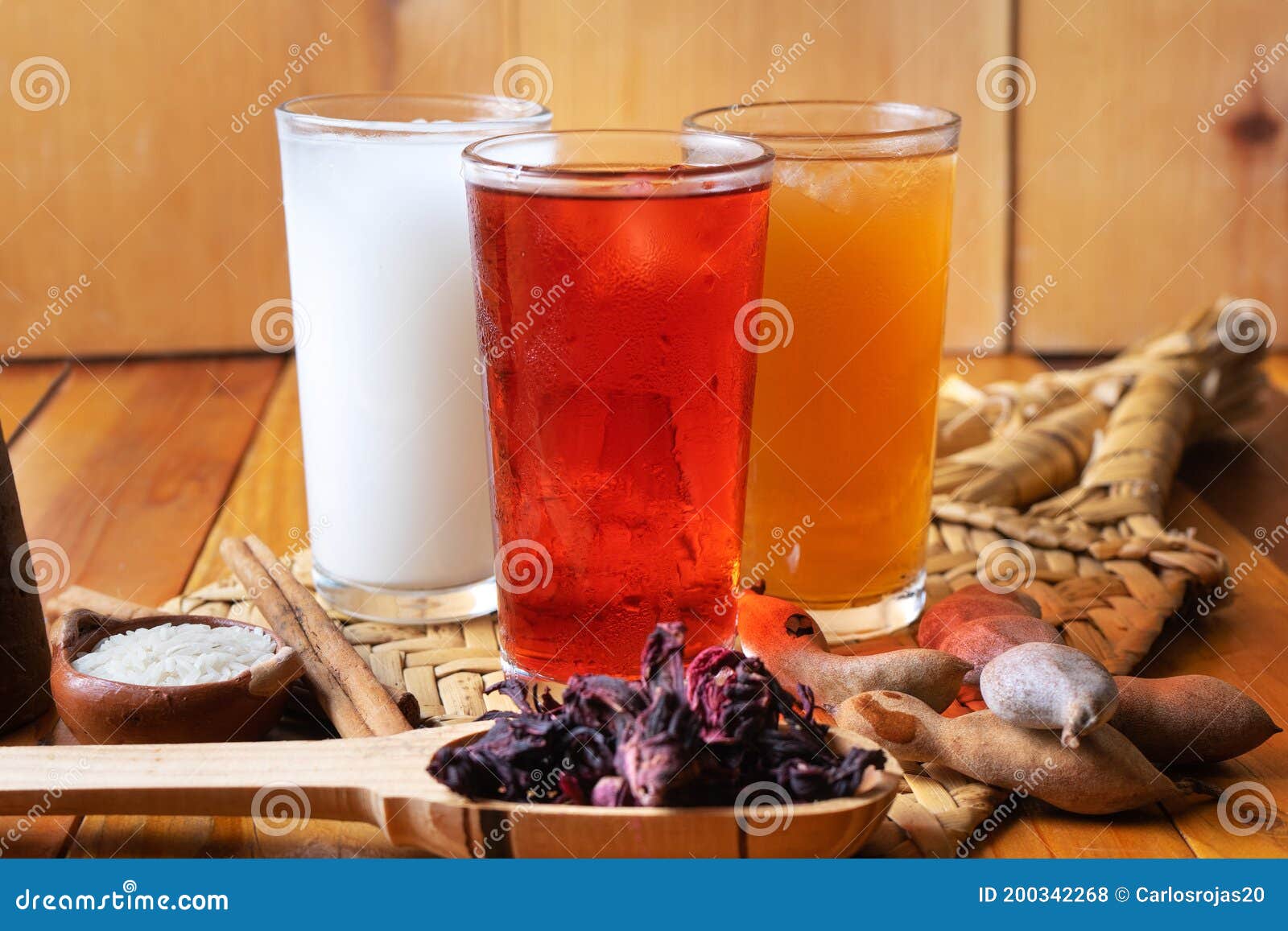 set of mexican fresh water also called `aguas frescas`