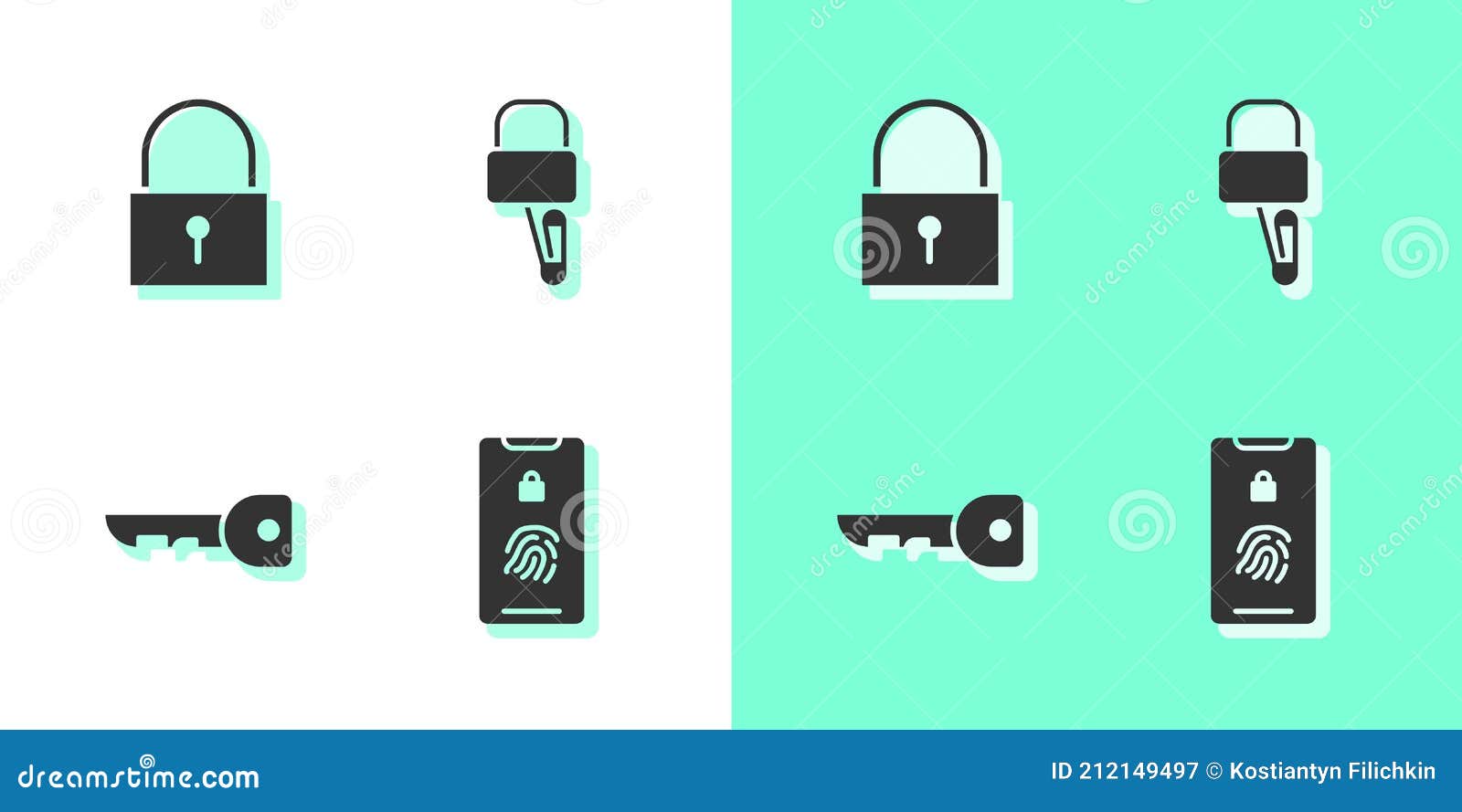 Set Mobile with Fingerprint Scan, Lock, Key and Picks for Lock Picking