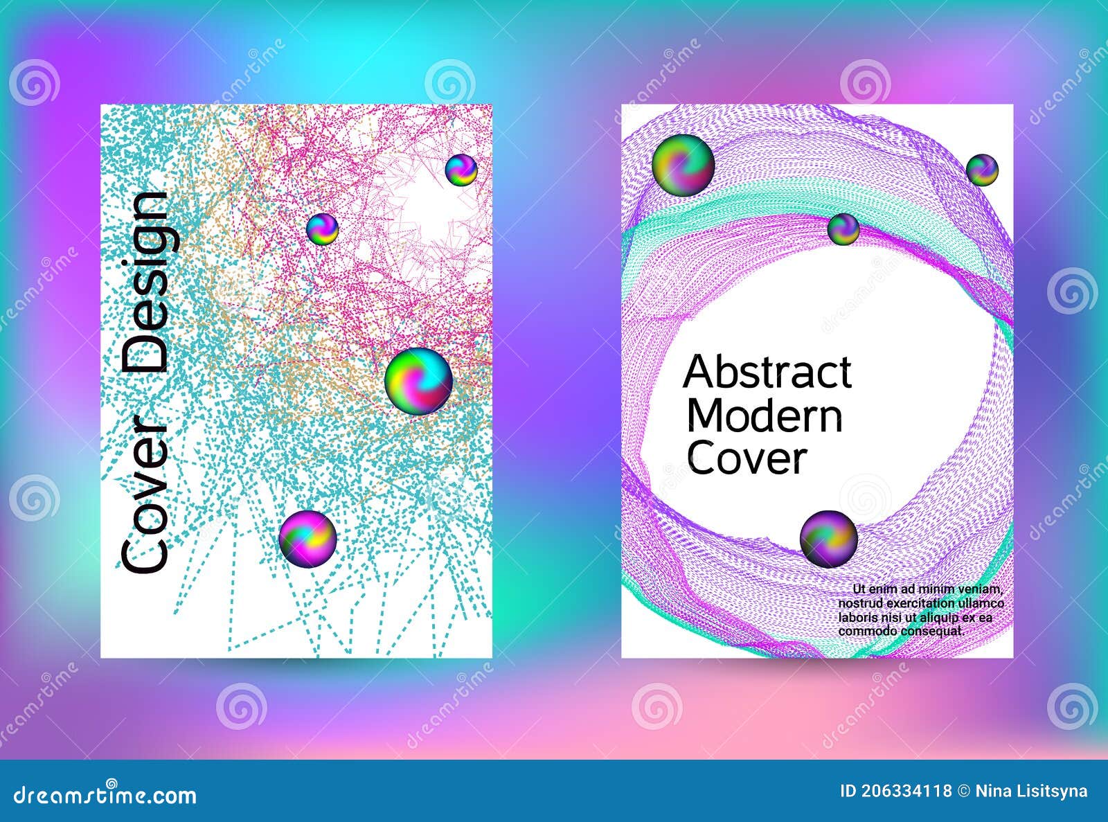 A Set of Modern Abstract Covers Stock Illustration Illustration of