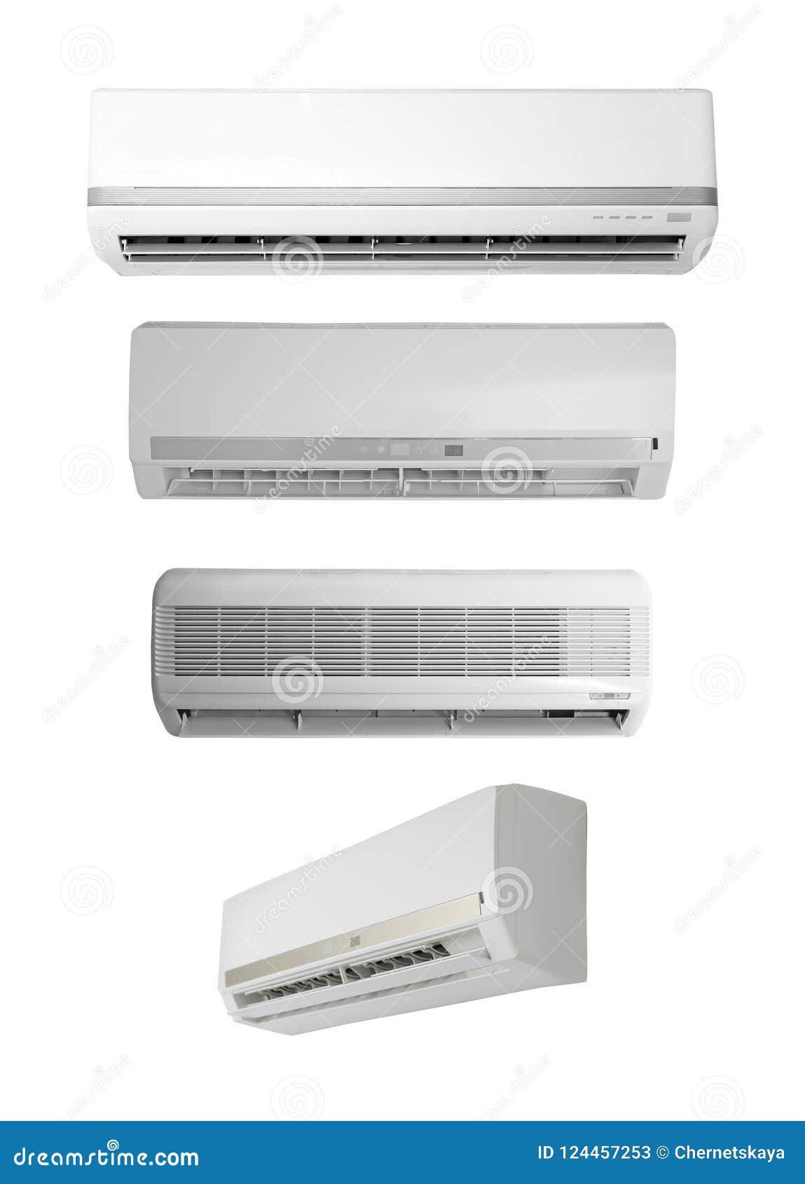 Set with Modern Air Conditioners Stock Image Image of clean