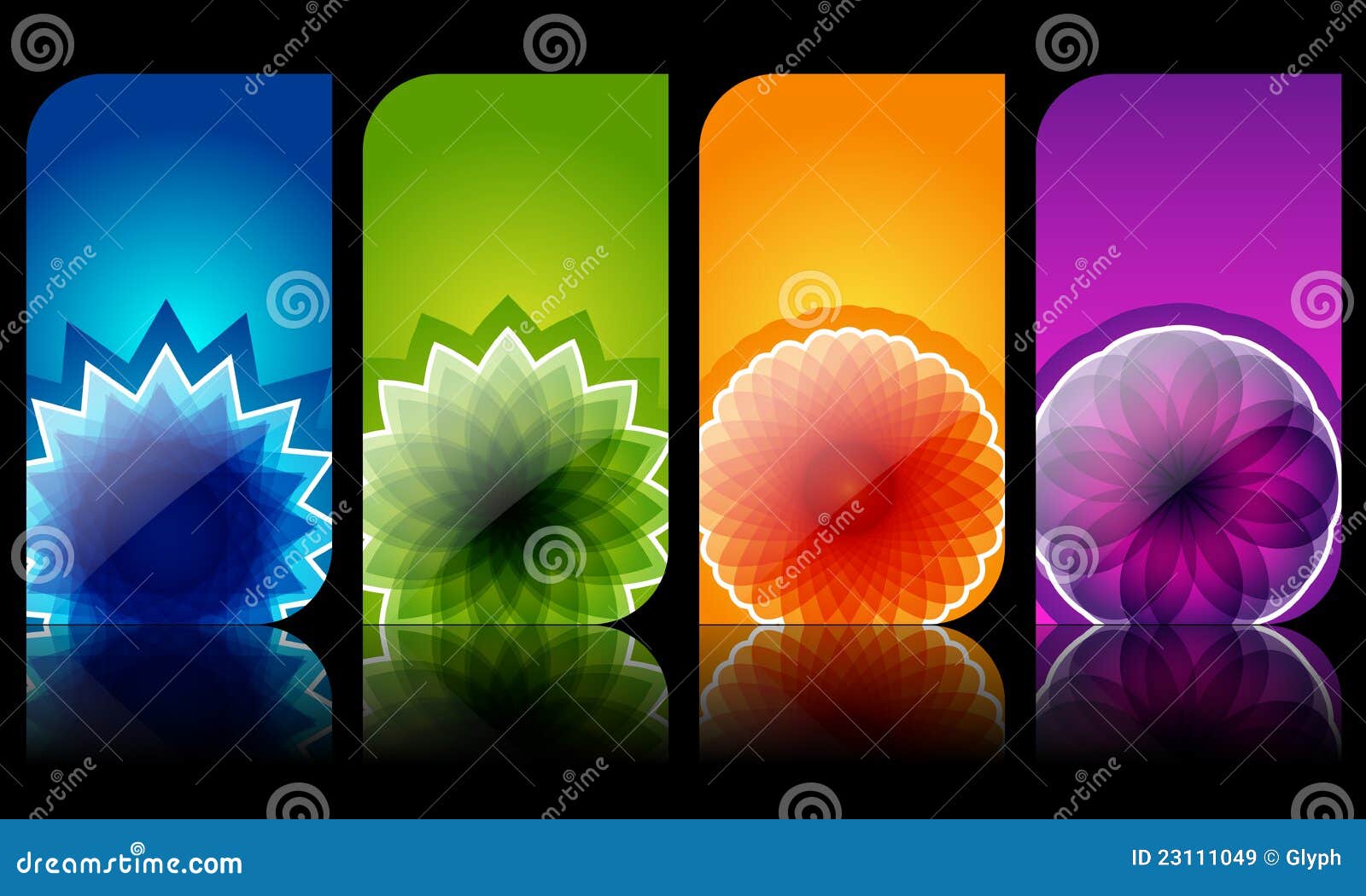 Set Of Modern Elegant Colorful Business Cards Stock Vector 