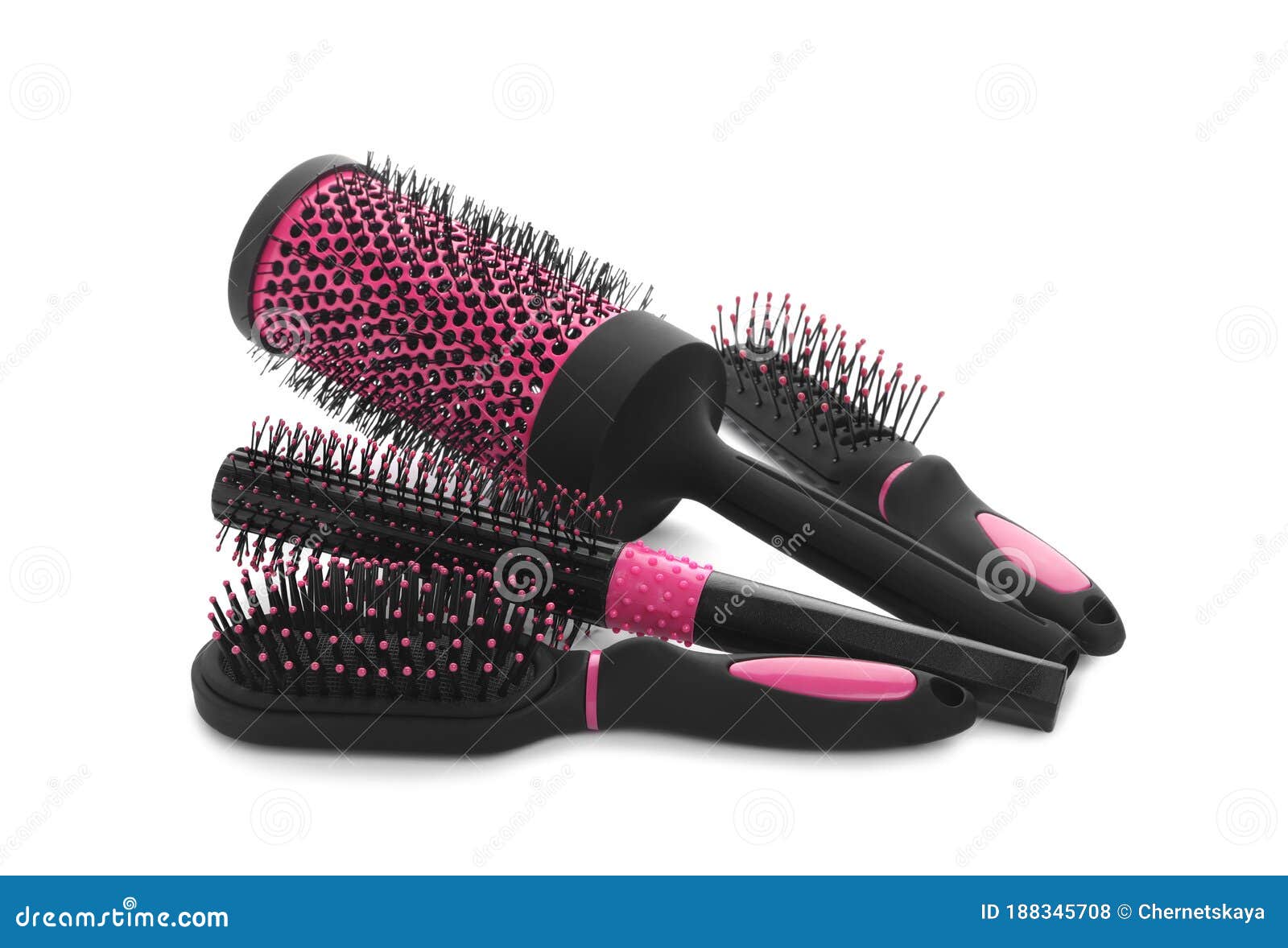 Set of Modern Hair Brushes on Background Stock Photo - Image of