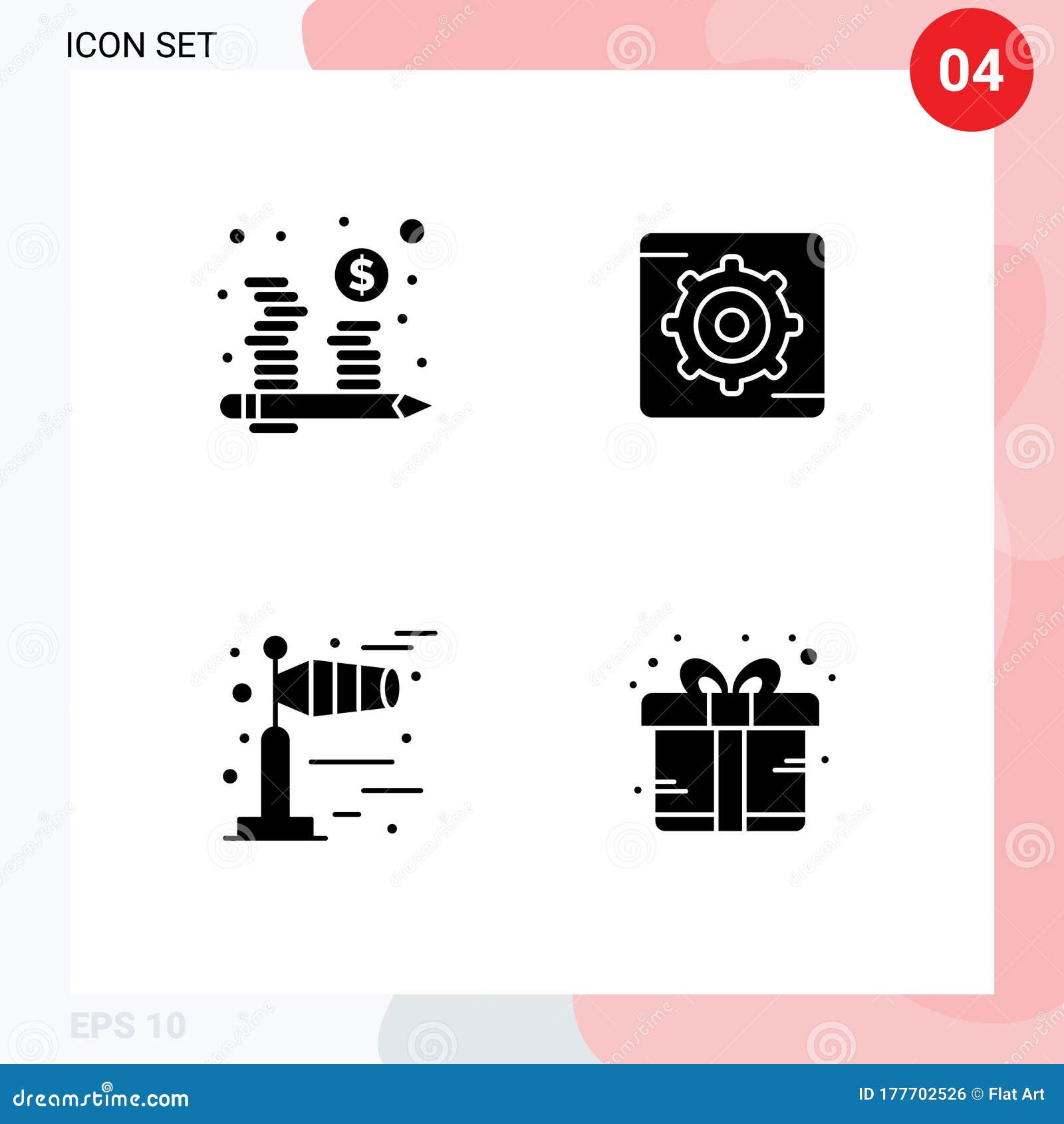 set of modern ui icons s signs for budget, cold, management, box, bonus