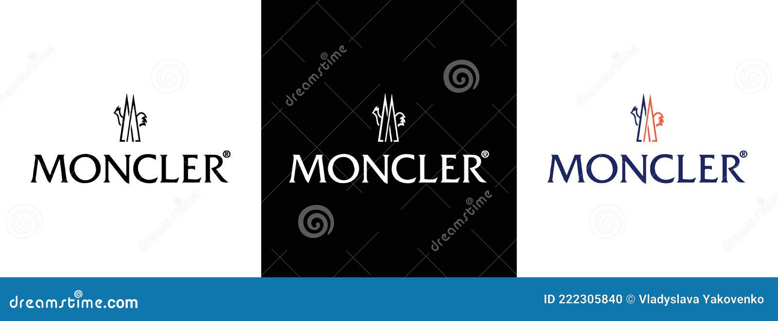 Set of Moncler Logo. Popular Clothing Brand. MONCLER Famous Luxury ...