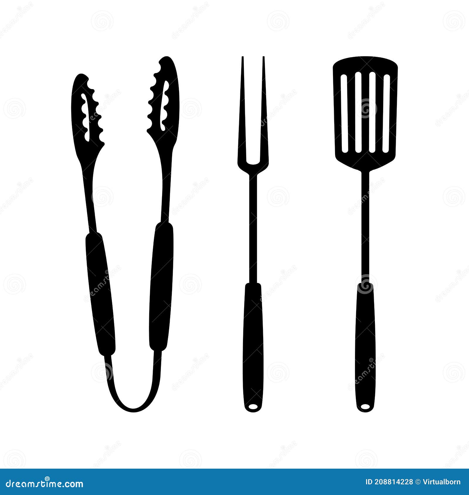 BBQ Grill Tools Equipment Signs Logo Vector Illustration Stock Vector ...