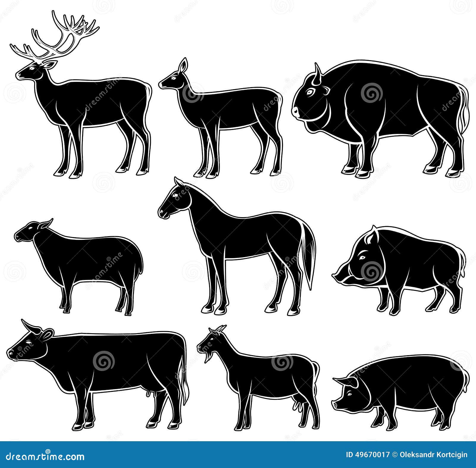 Domestic Animals/ Pets Vector Illustrations