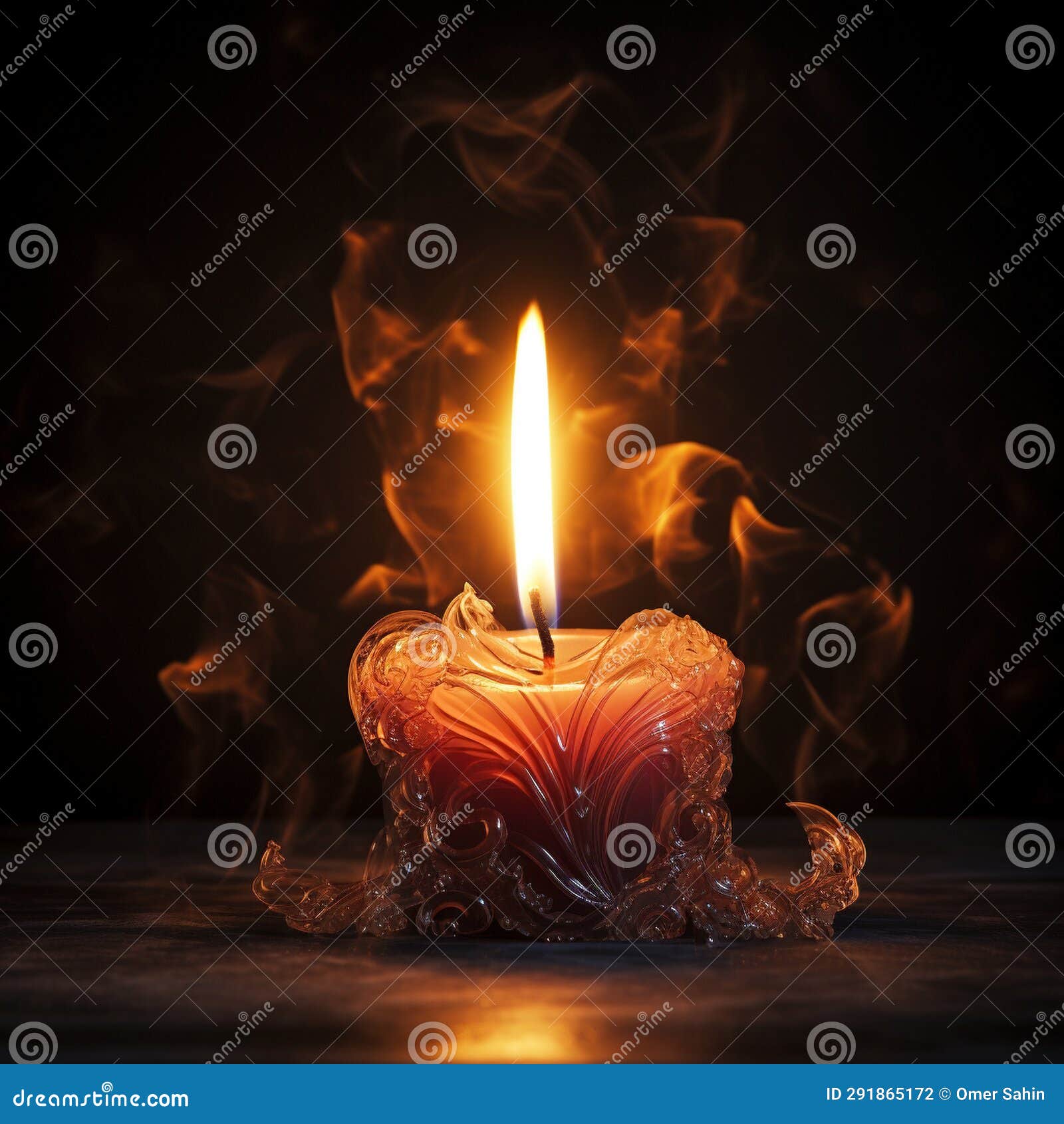 Romantic Setting with Intertwining Flame Candles Stock Photo Image of