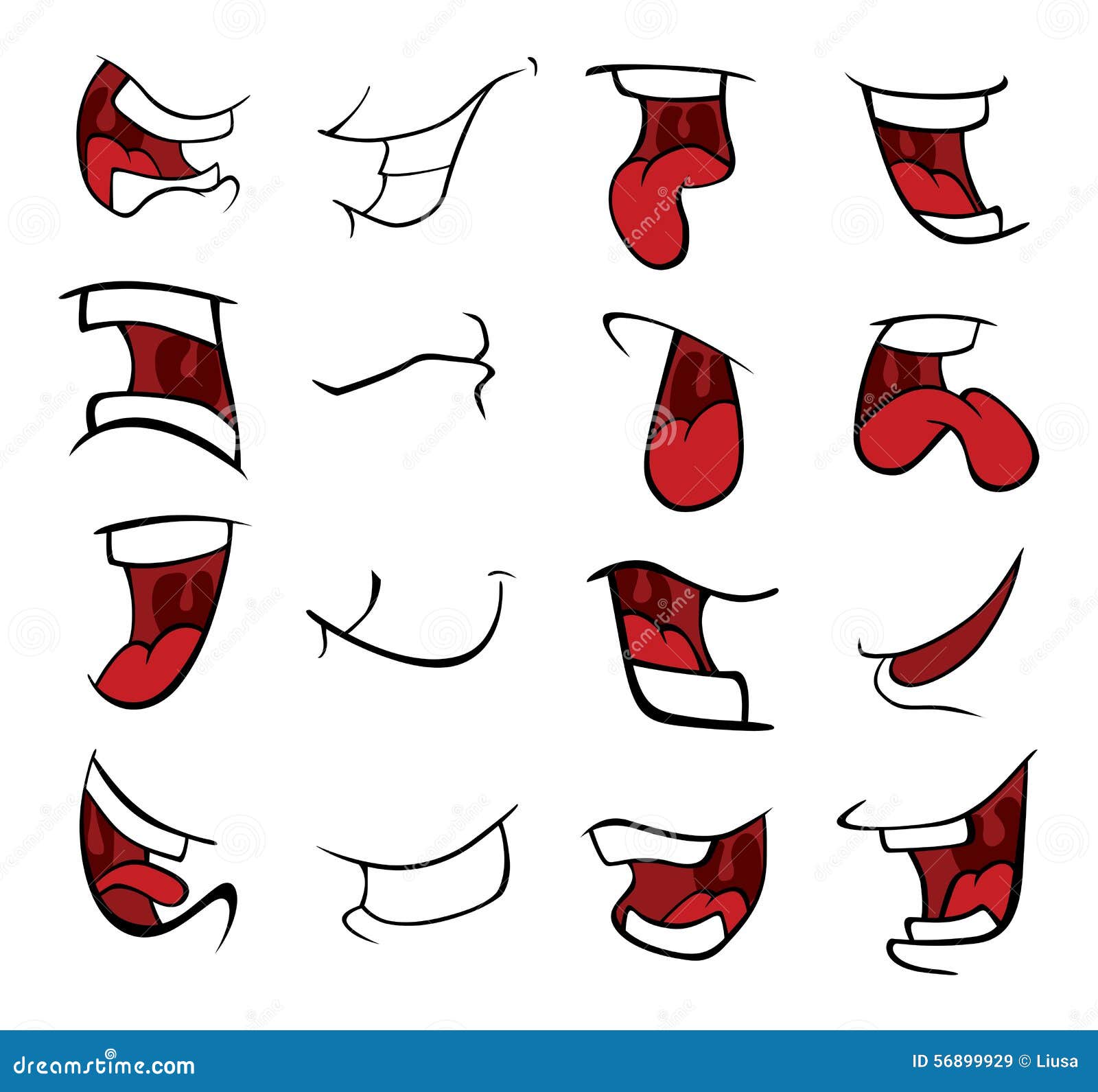 Set Of Mouths Cartoon Stock Vector - Image: 56899929
