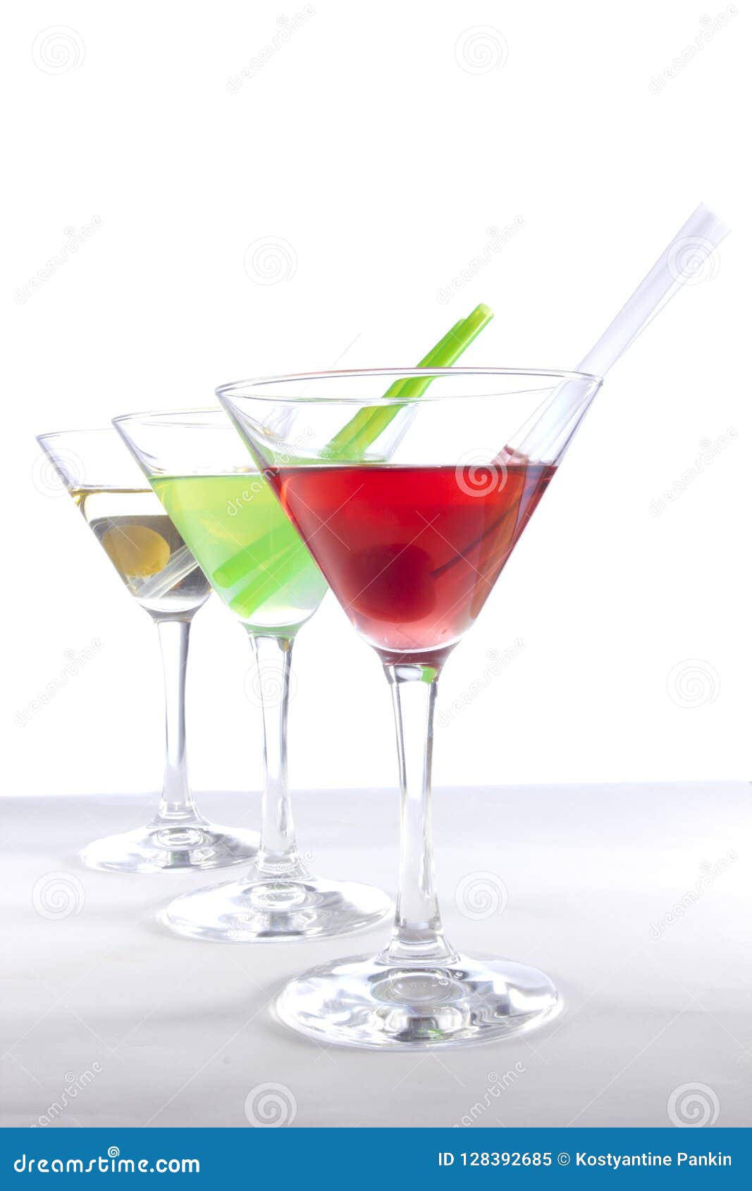 Set Of Multicolored Cocktails Stock Image Image of nigroni, glass
