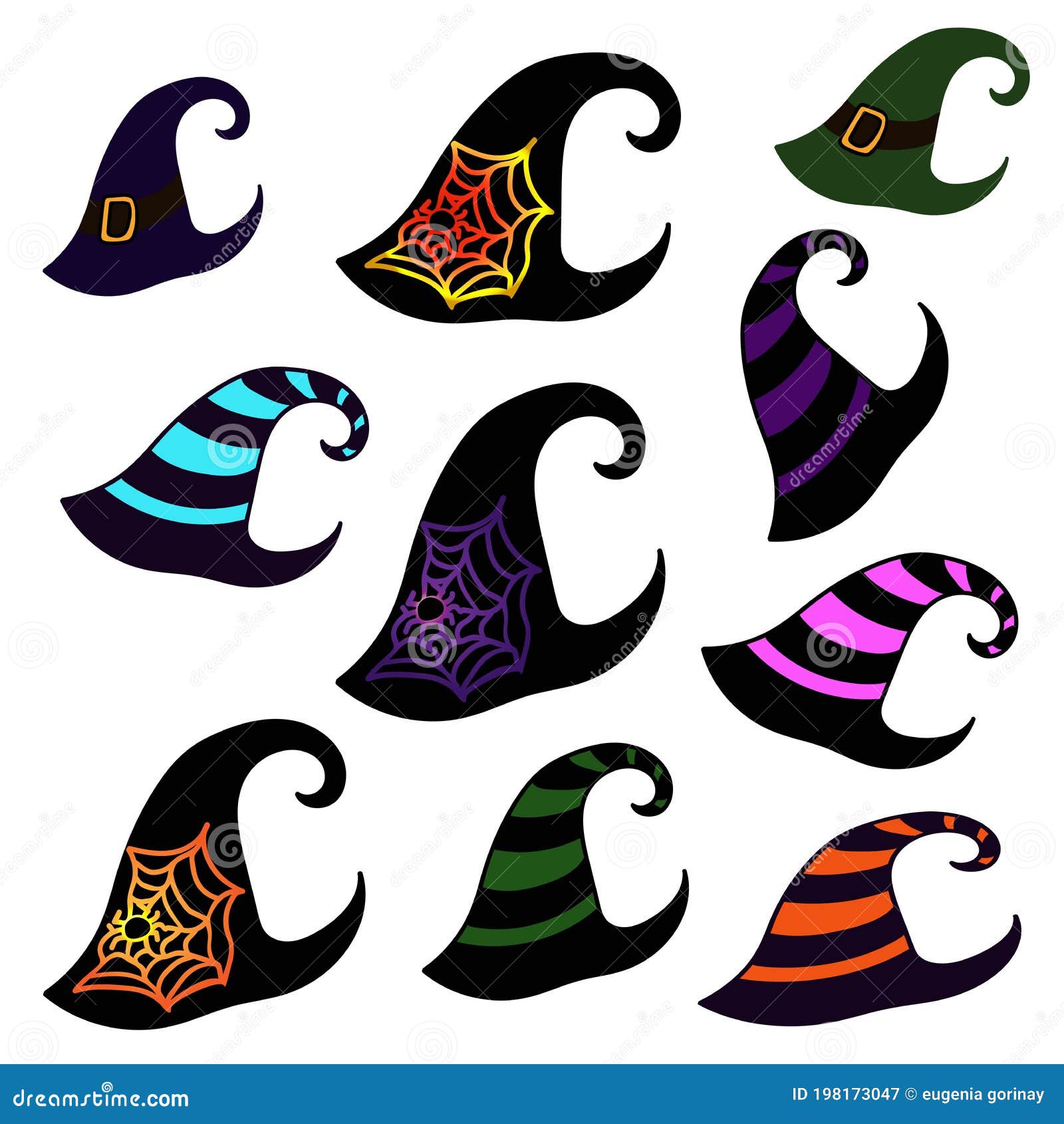 A Set of Multi-colored Witch Hats with Different Patterns. Witch Hats ...