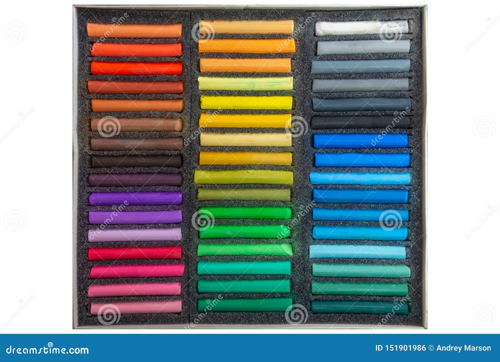Set Of Multicolored Pastel Crayons On White Background Stock Photo