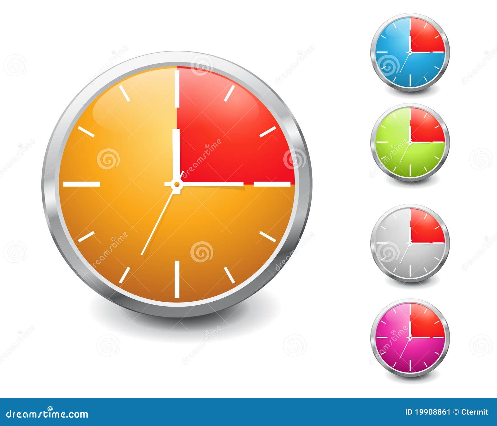 Set Of Multicolored Shiny 15 Minutes Timer. Stock Image - Image: 19908861