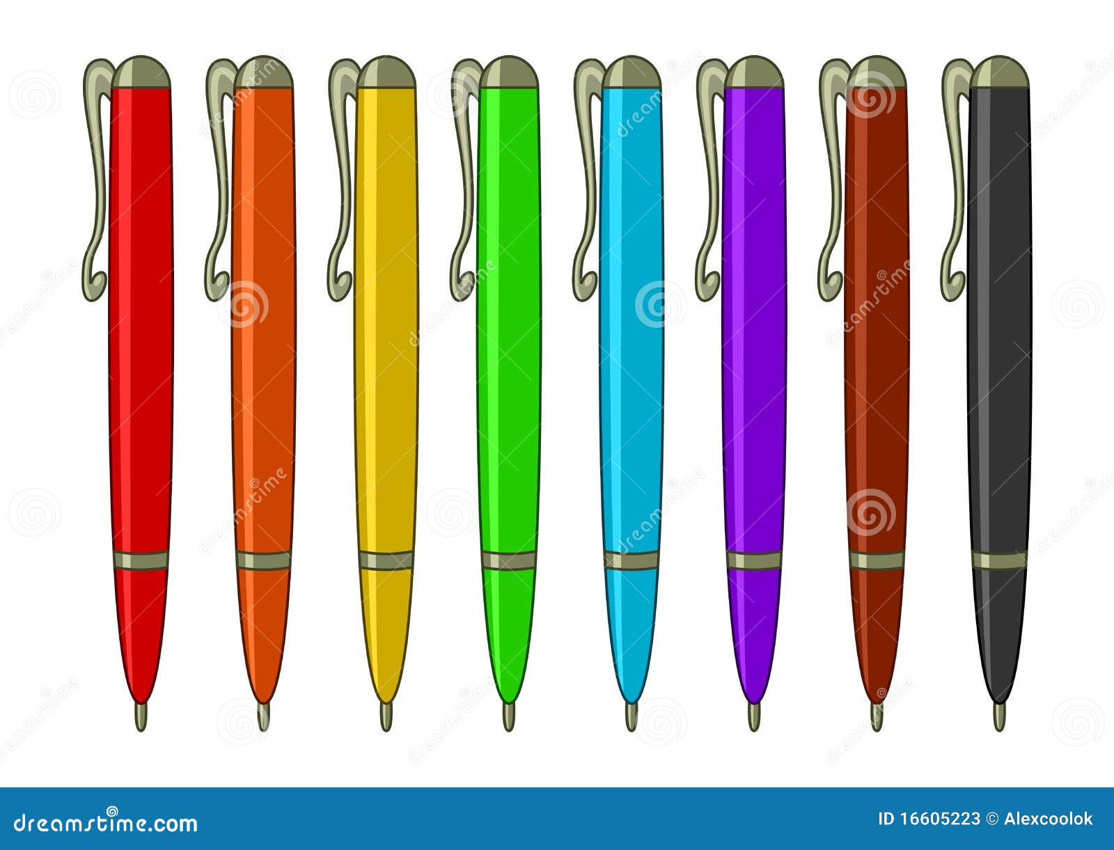 set of multicoloured pens