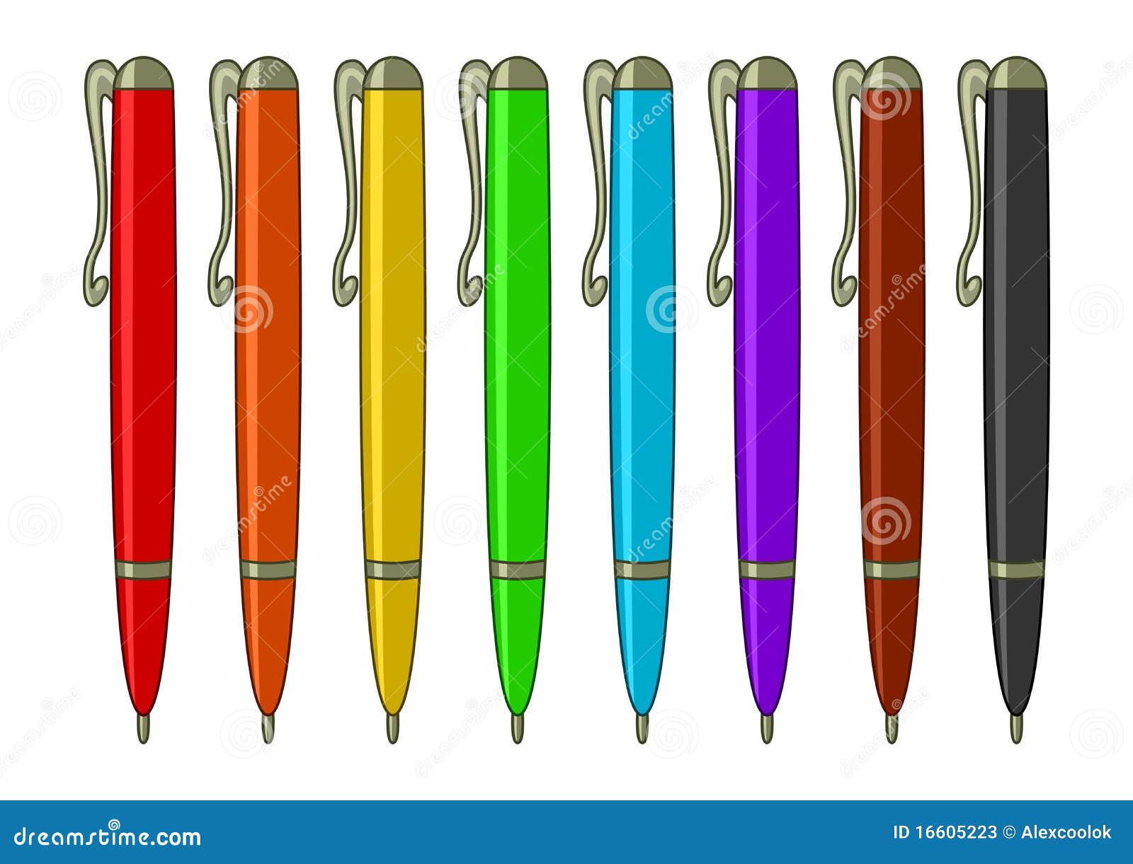 A Drawing Of A Pencil And Six Colored Markers High-Res Vector Graphic -  Getty Images