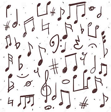 Set of music notes stock vector. Illustration of silhouette - 49397122