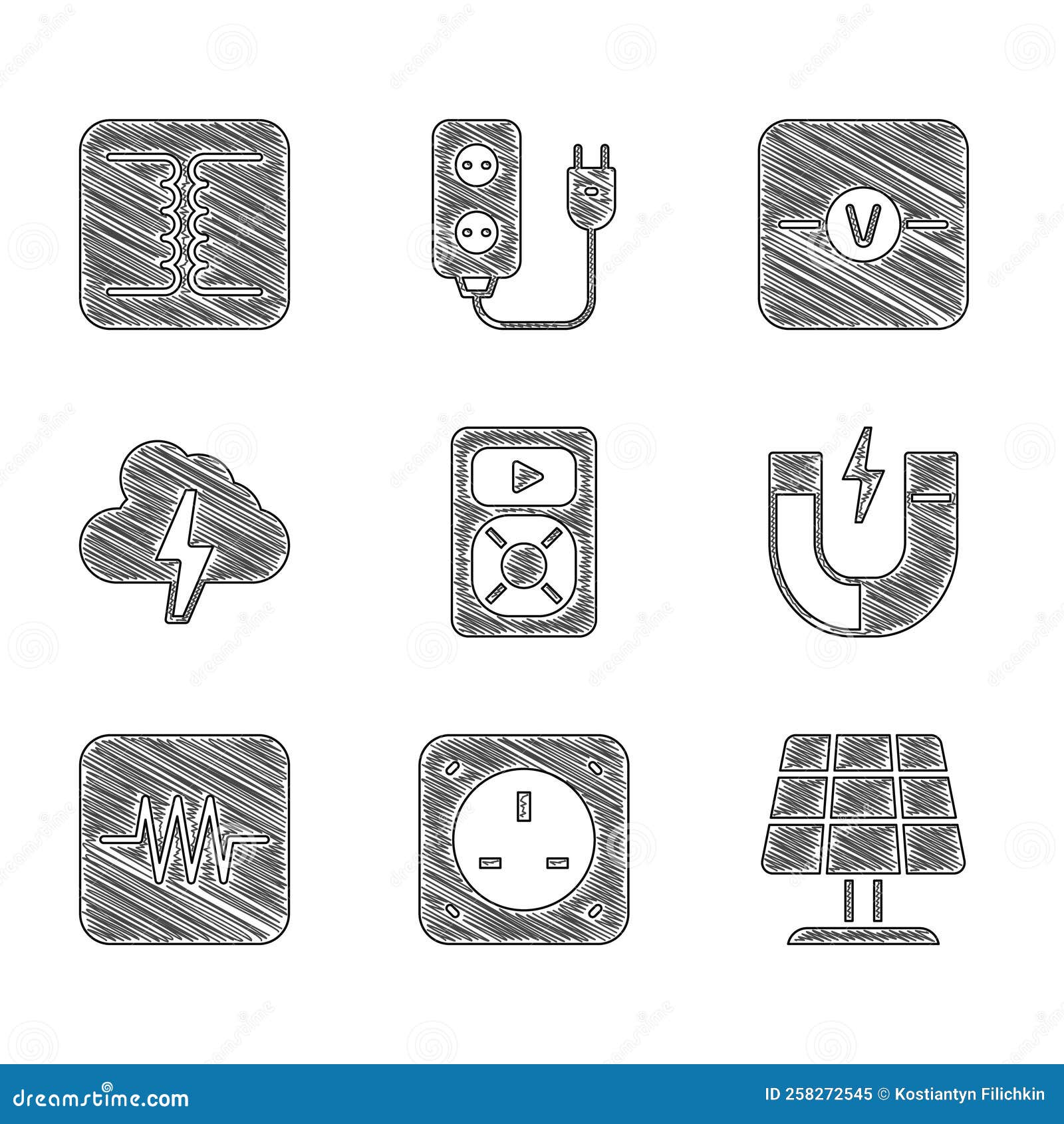 Set Music Player, Electrical Outlet, Solar Energy Panel,