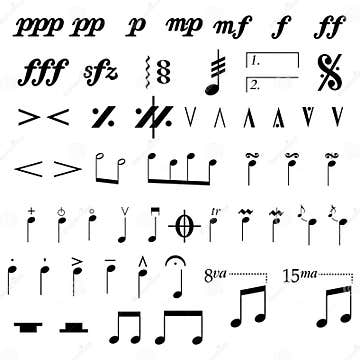 Set of Musical Symbols , Elements of Musical Symbols, Icons and ...