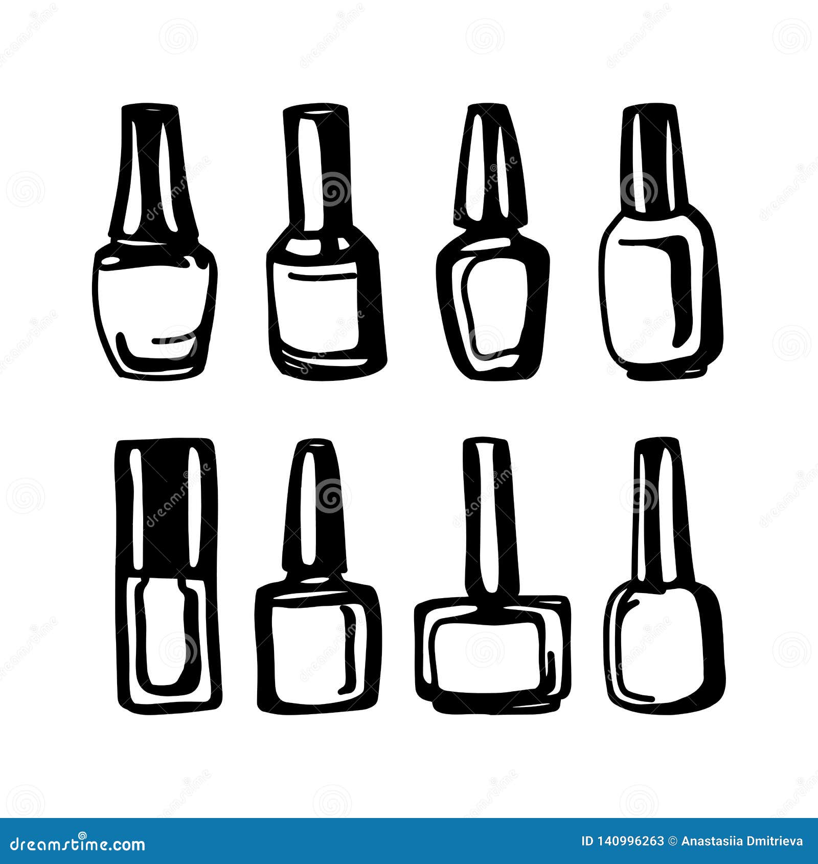 Set of nail Polish bottles stock vector. Illustration of care 140996263