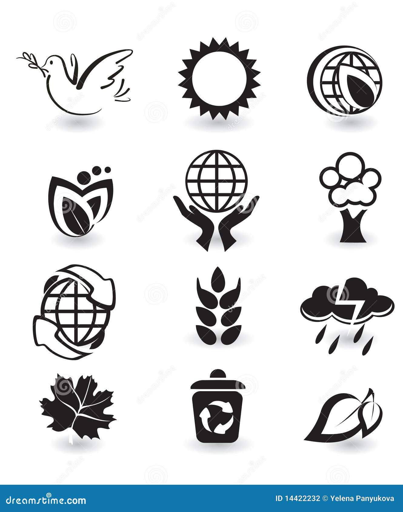 Set of Nature Design Elements Stock Vector - Illustration of icon