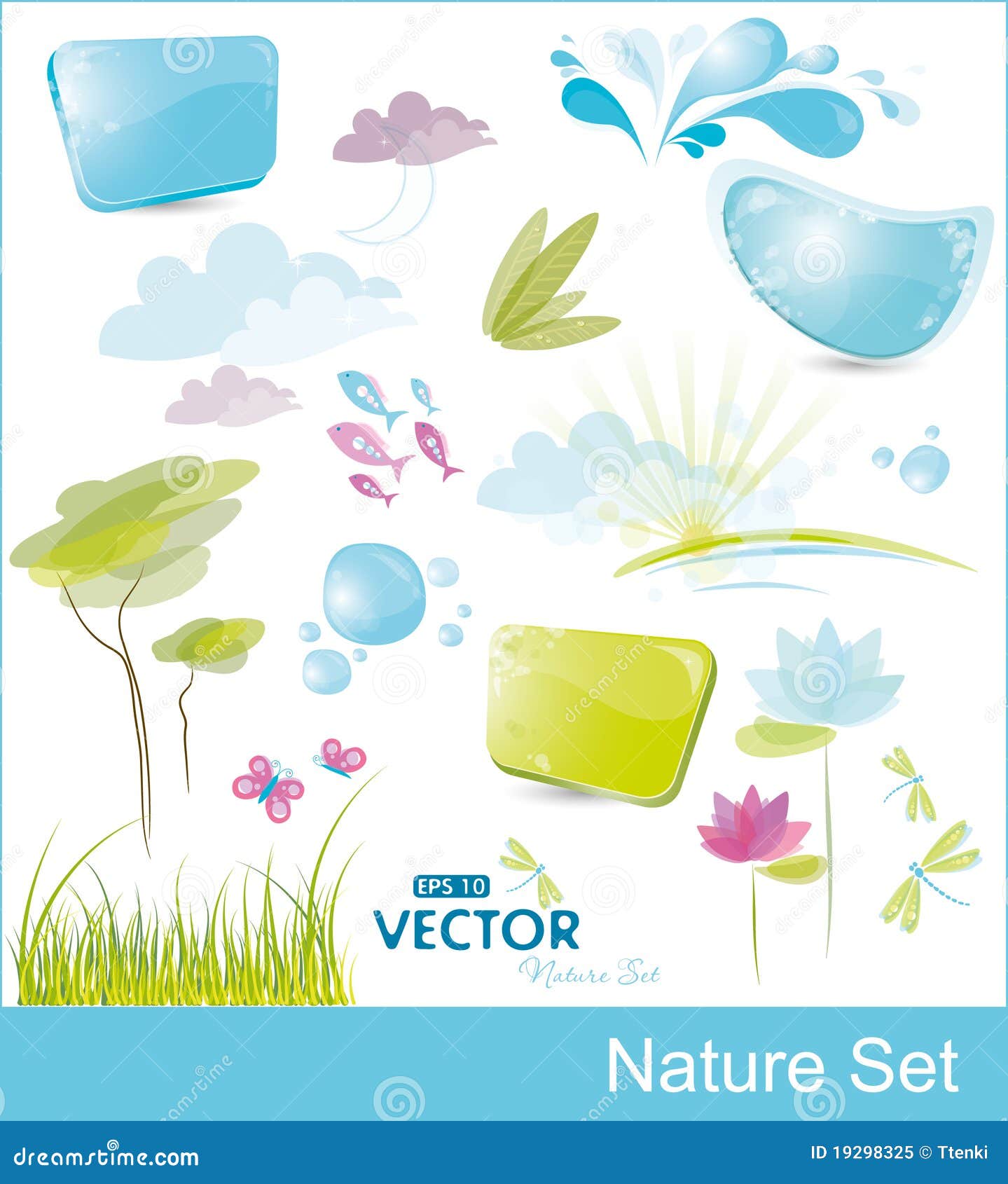 Set of nature elements stock vector. Illustration of earth - 19298325