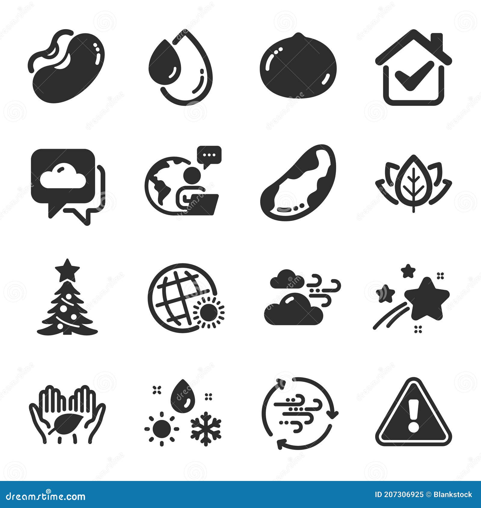 Set of Nature Icons, Such As Windy Weather, Wind Energy, Weather Forecast  Symbols. Vector Stock Illustration - Illustration of meteorology, science:  207306925