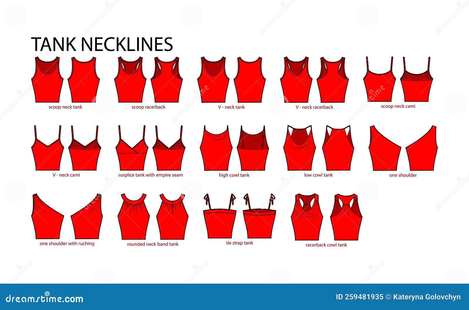 types of tank top necklines