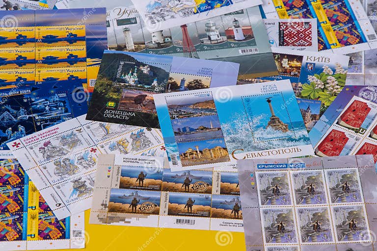 A Set of Different Postage Stamps of Ukraine for 2022. Ukrainian