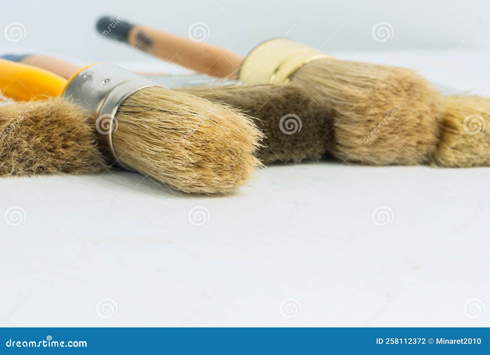 Set of New Paint Brushes Ready To Use Stock Photo Image of wood