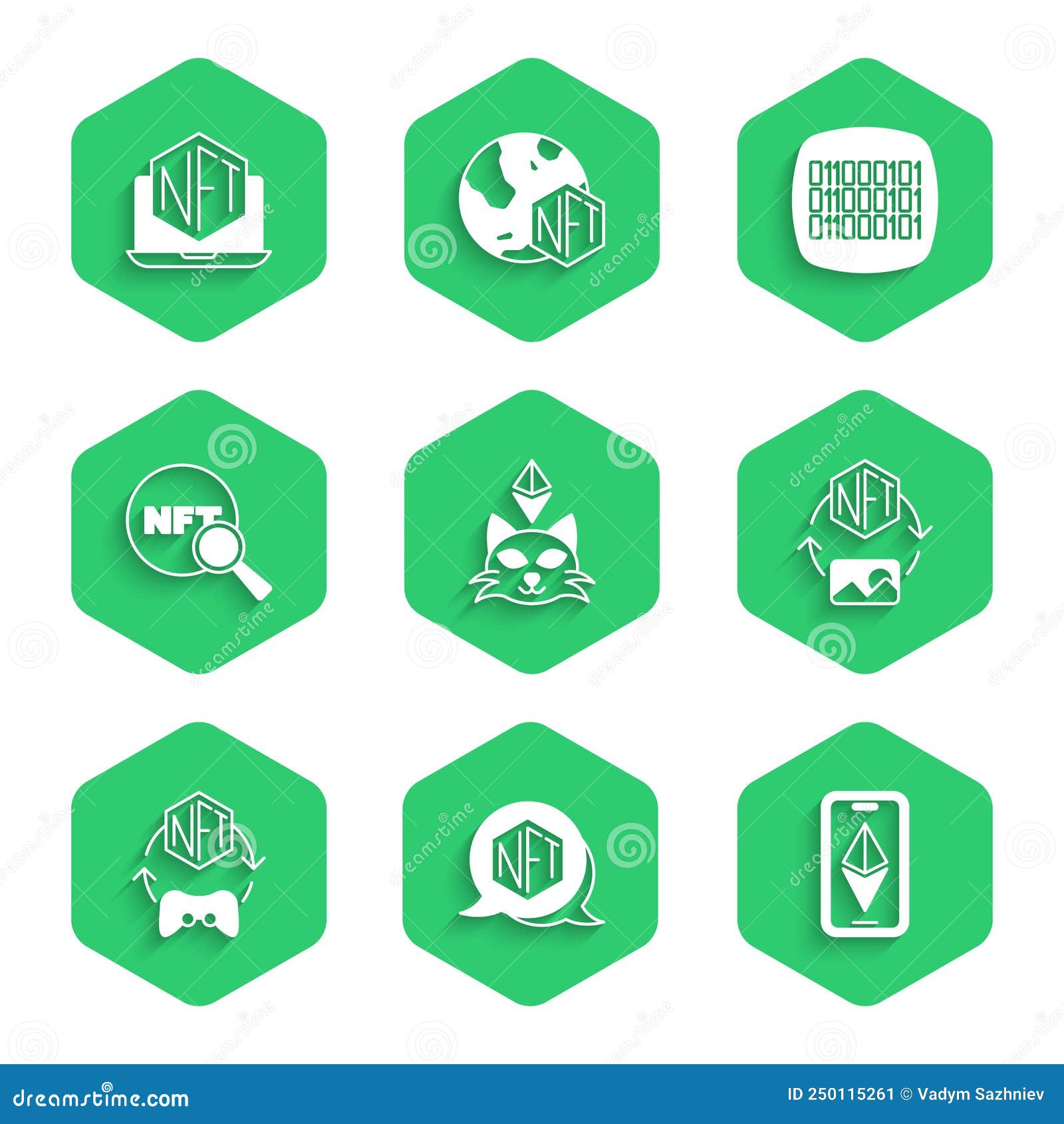 Set NFT Digital Crypto Art, Ethereum ETH, Search, Binary Code and Laptop  with Store App Icon. Vector Stock Vector - Illustration of finance,  cryptocurrency: 250115261