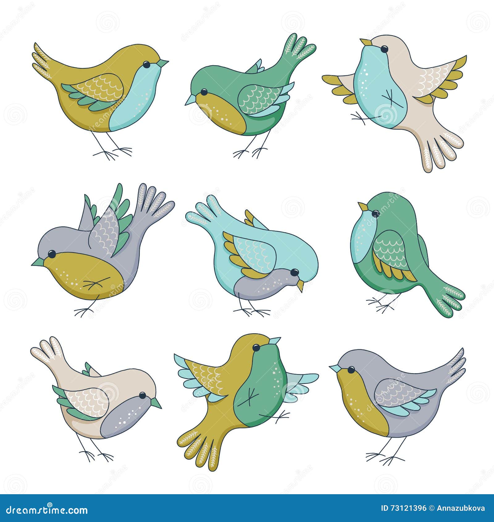 Set Of Nine Birds Royalty-Free Stock Image | CartoonDealer.com #42197974