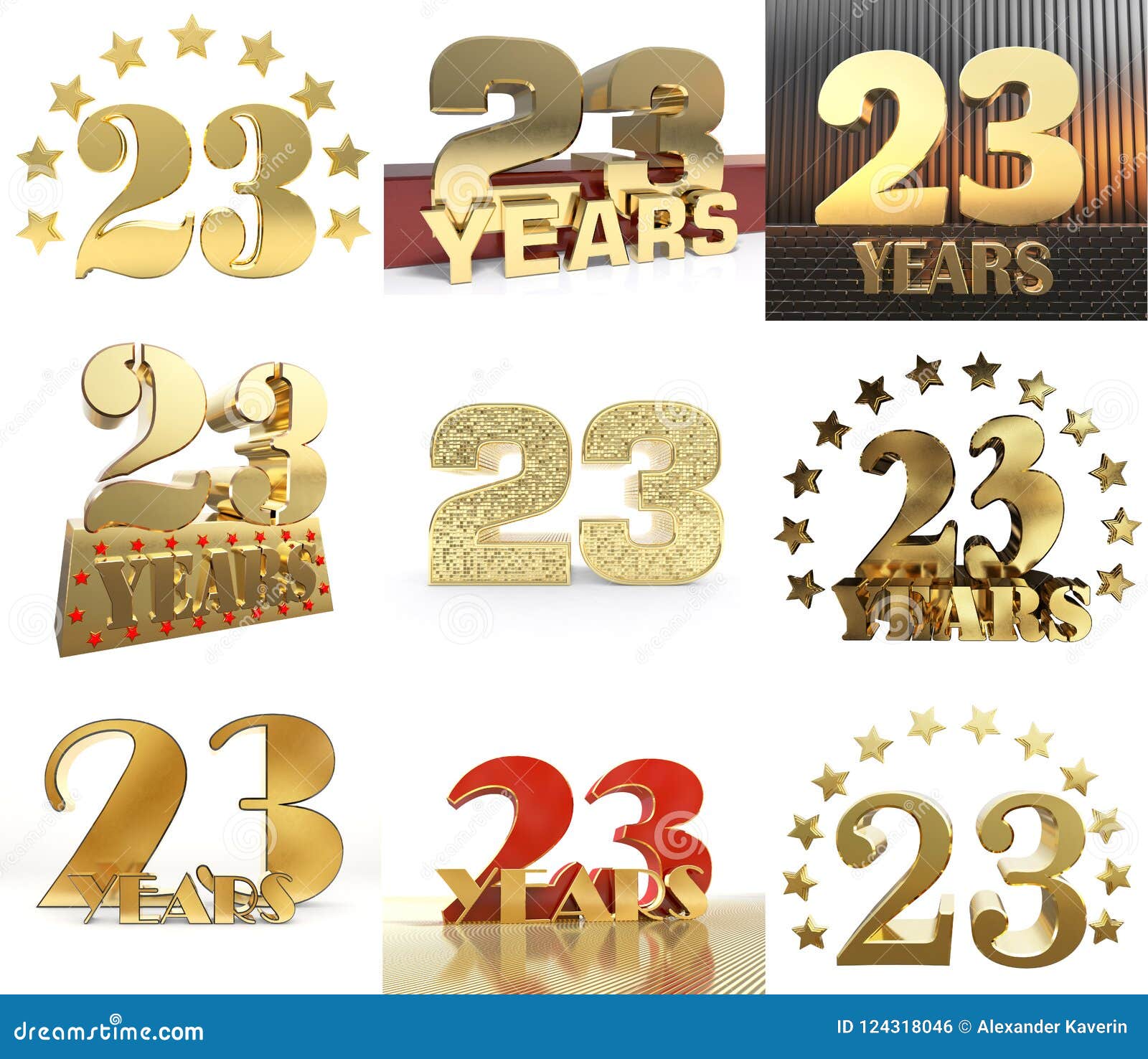 Set Of Number Twenty Three Year 23 Year Celebration Design Anniversary Golden Number Template Elements For Your Birthday Party Stock Illustration Illustration Of Gold Background
