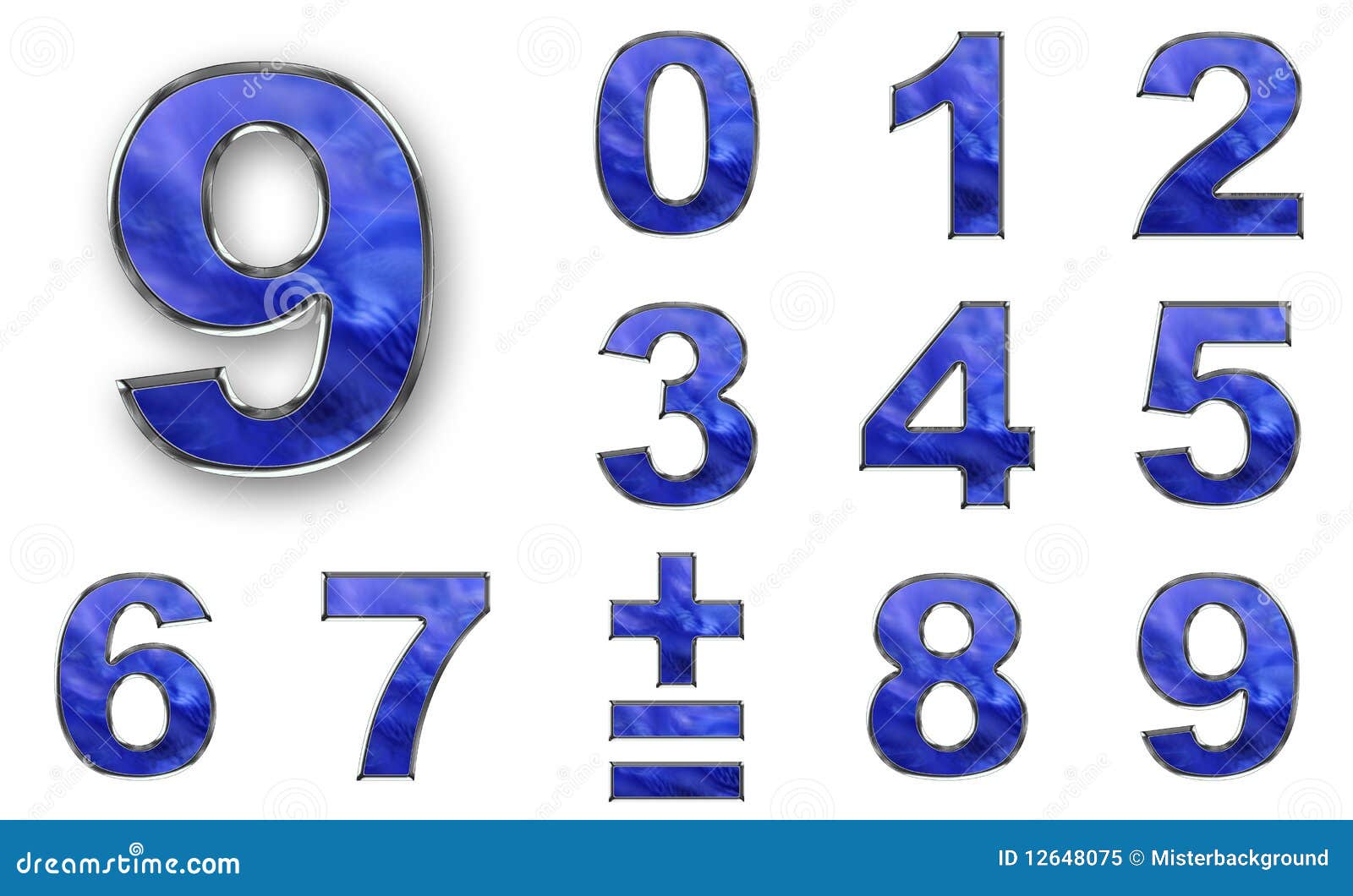 SET Numbers, Blue Color Royalty Free Stock Photo - Image: 12648075