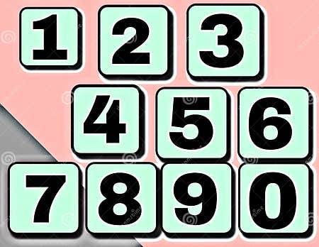 Set Of Numbers 1 2 3 4 5 6 7 8 9 0 Numbers In Order Colorful Stock