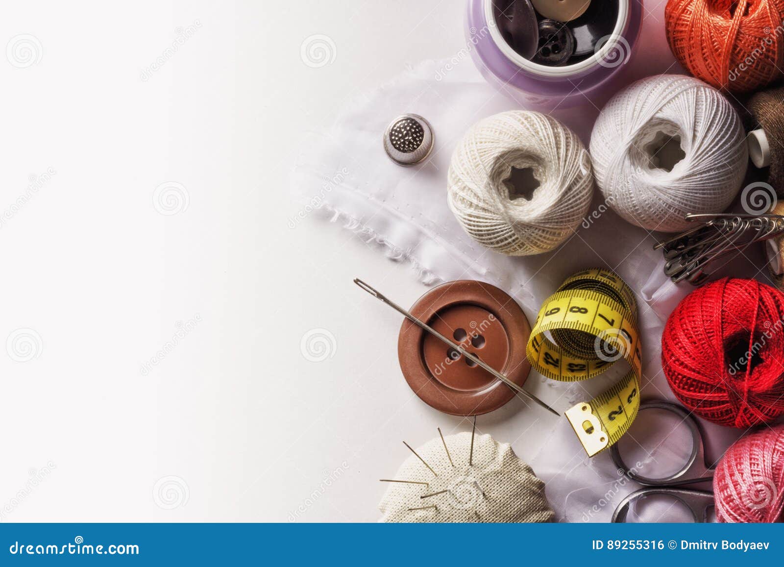 A Set of Objects Used for Hand Sewing Stock Photo Image of pins, fashion 89255316