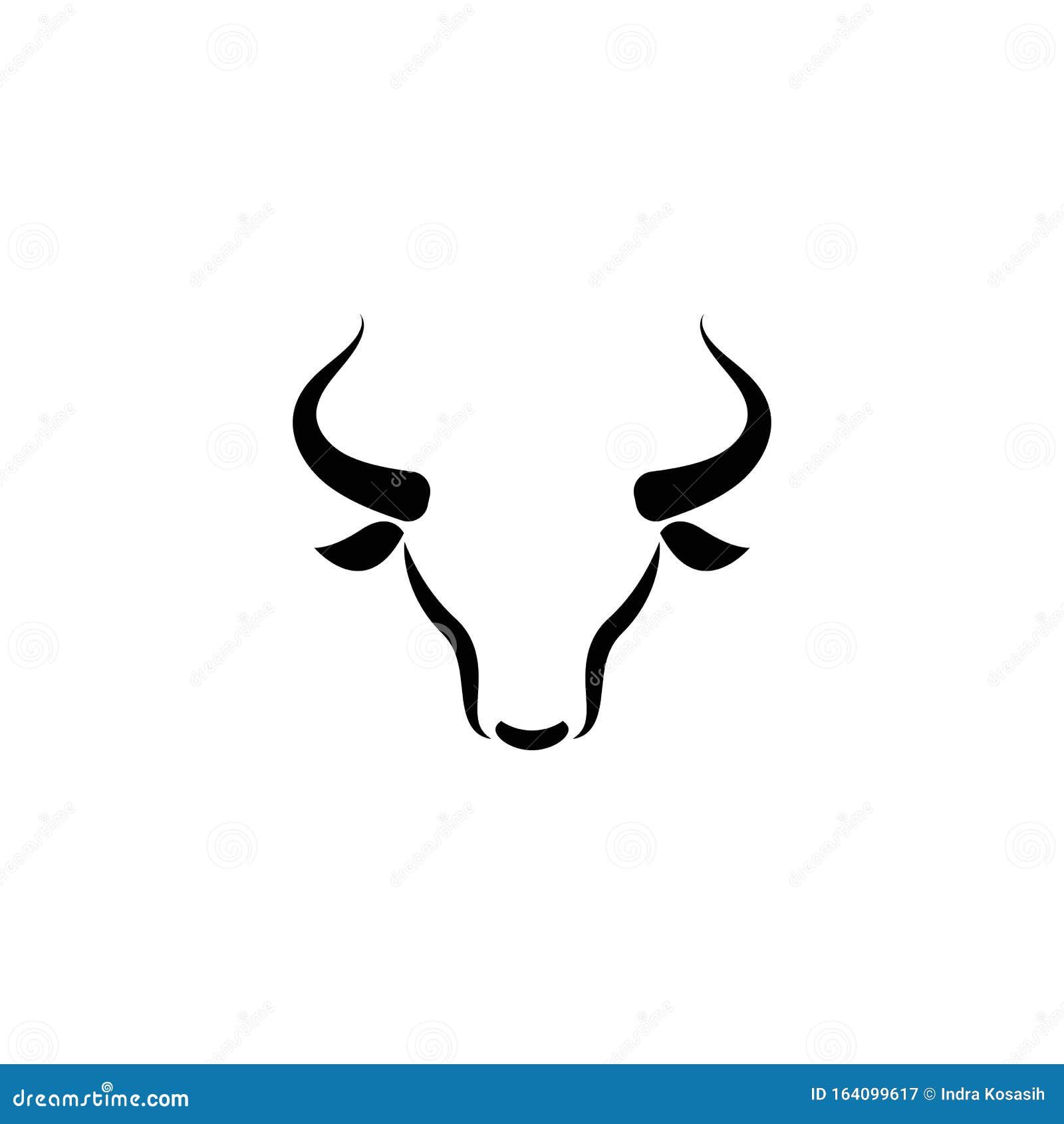 set of black bull head logo  icon 