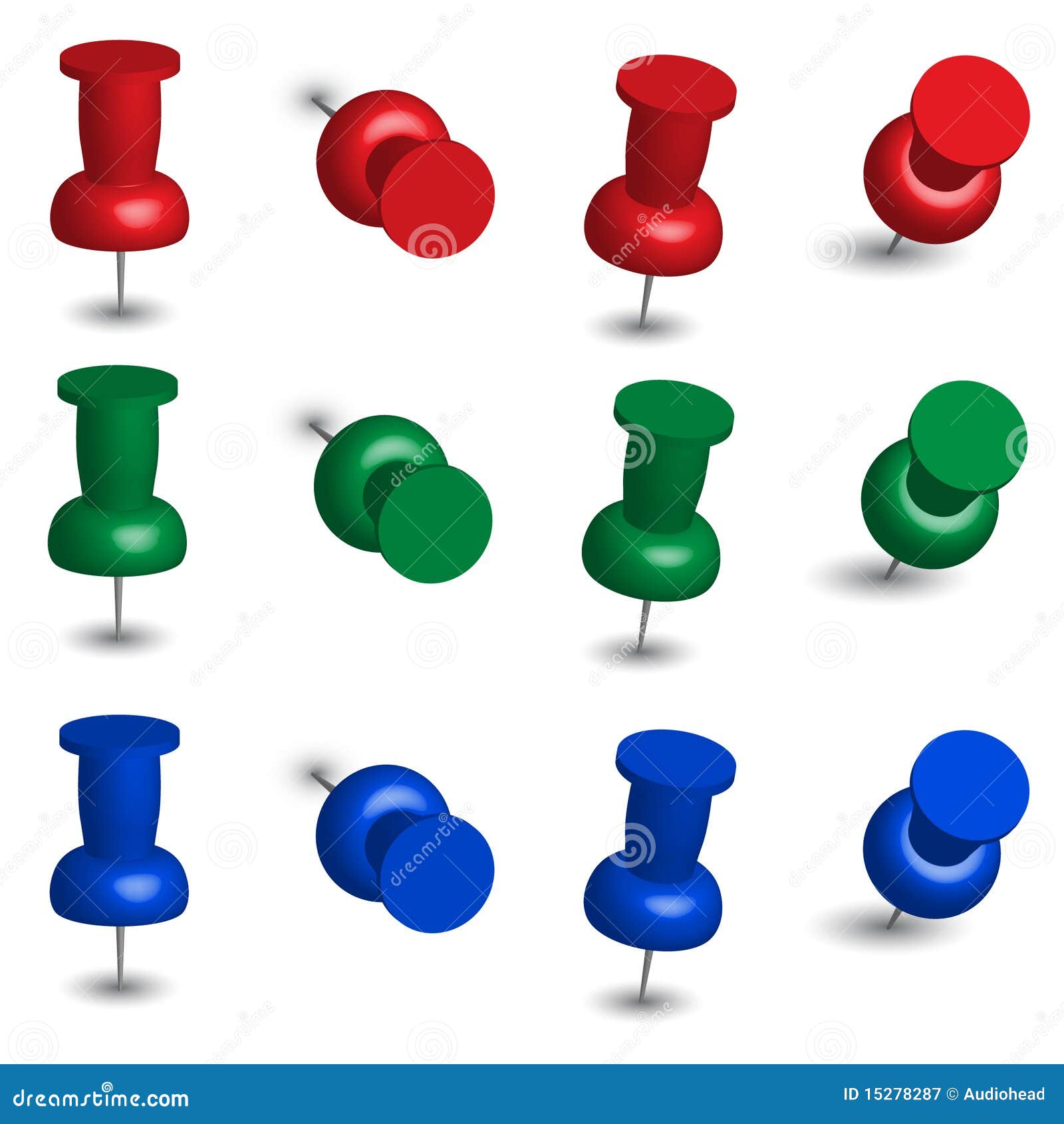 Set of Office Pins stock vector. Illustration of push 15278287