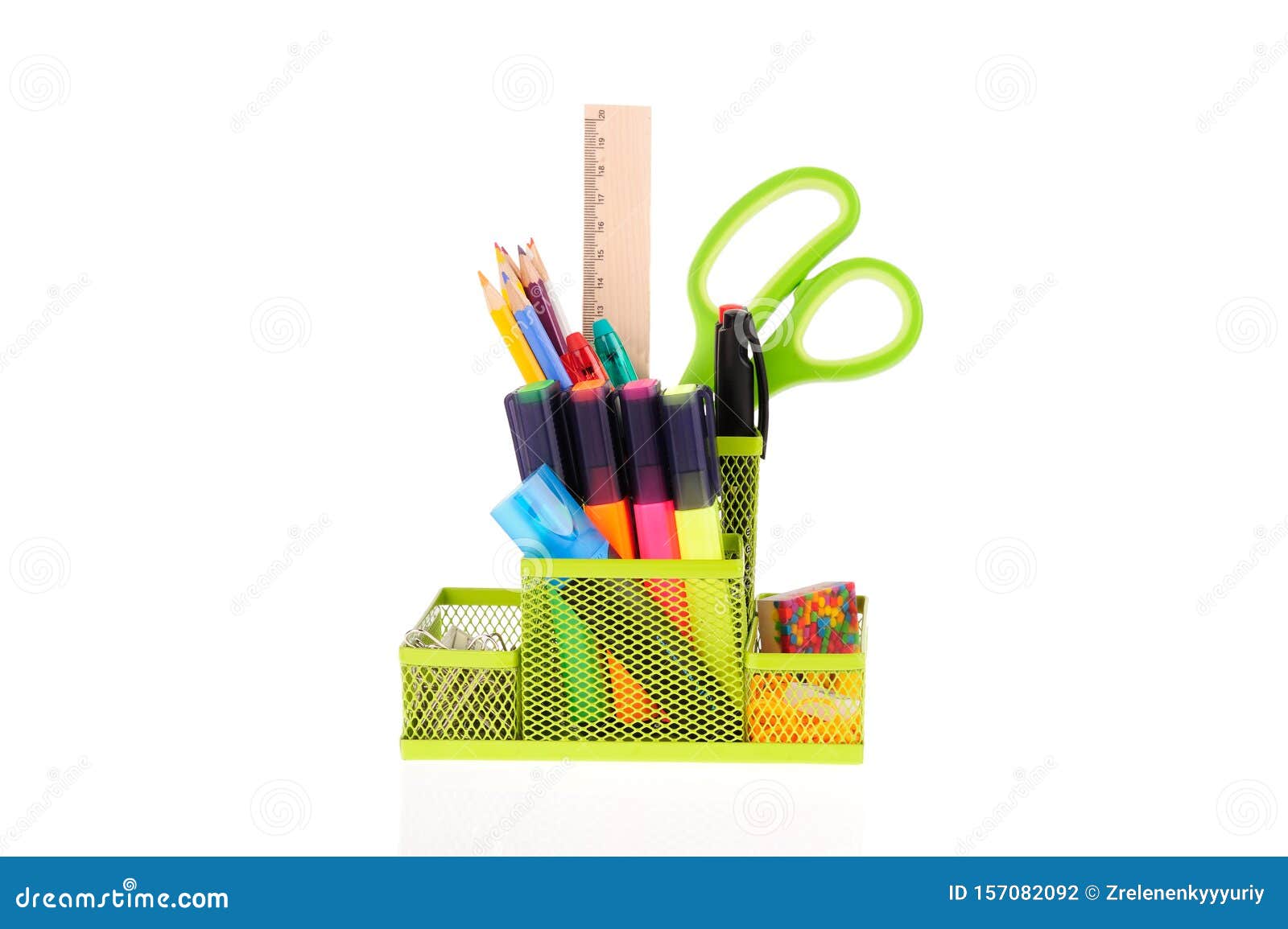 set of office tools  on the white background