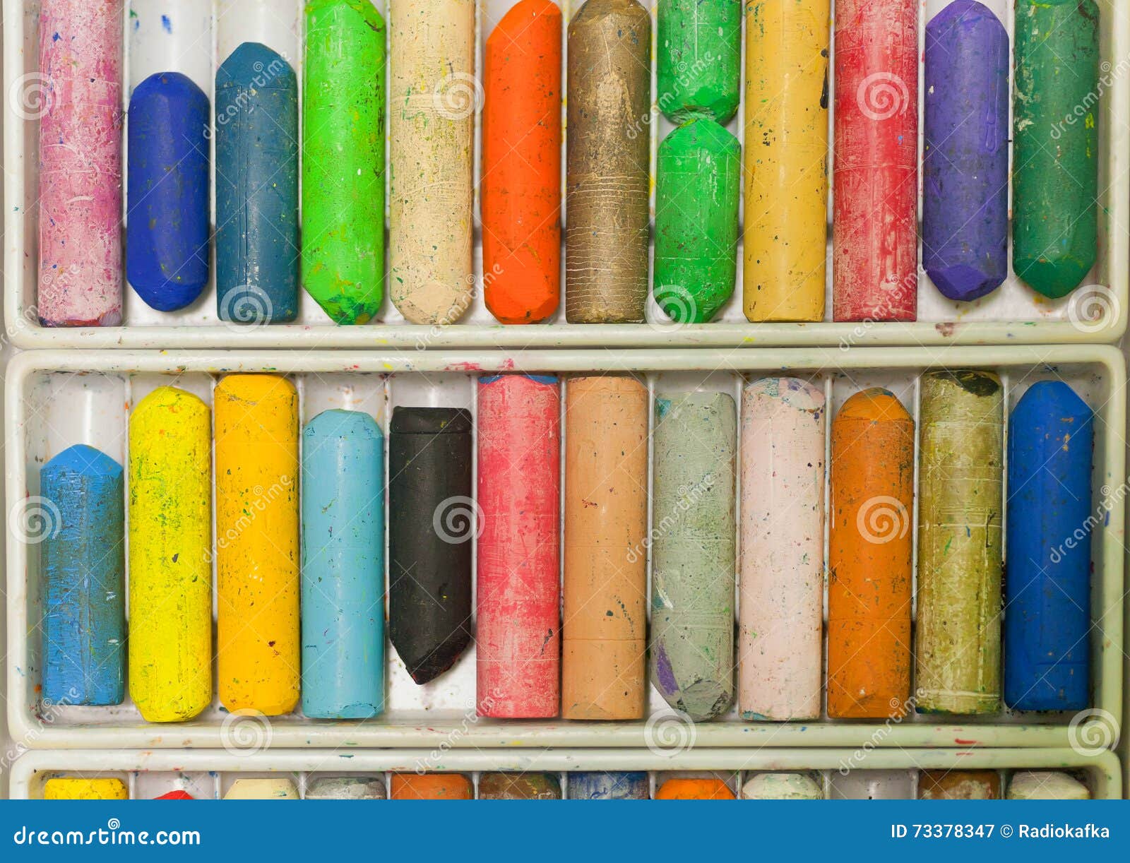 Set Oil Crayons For Painting And Drawing. Stock Image Image of