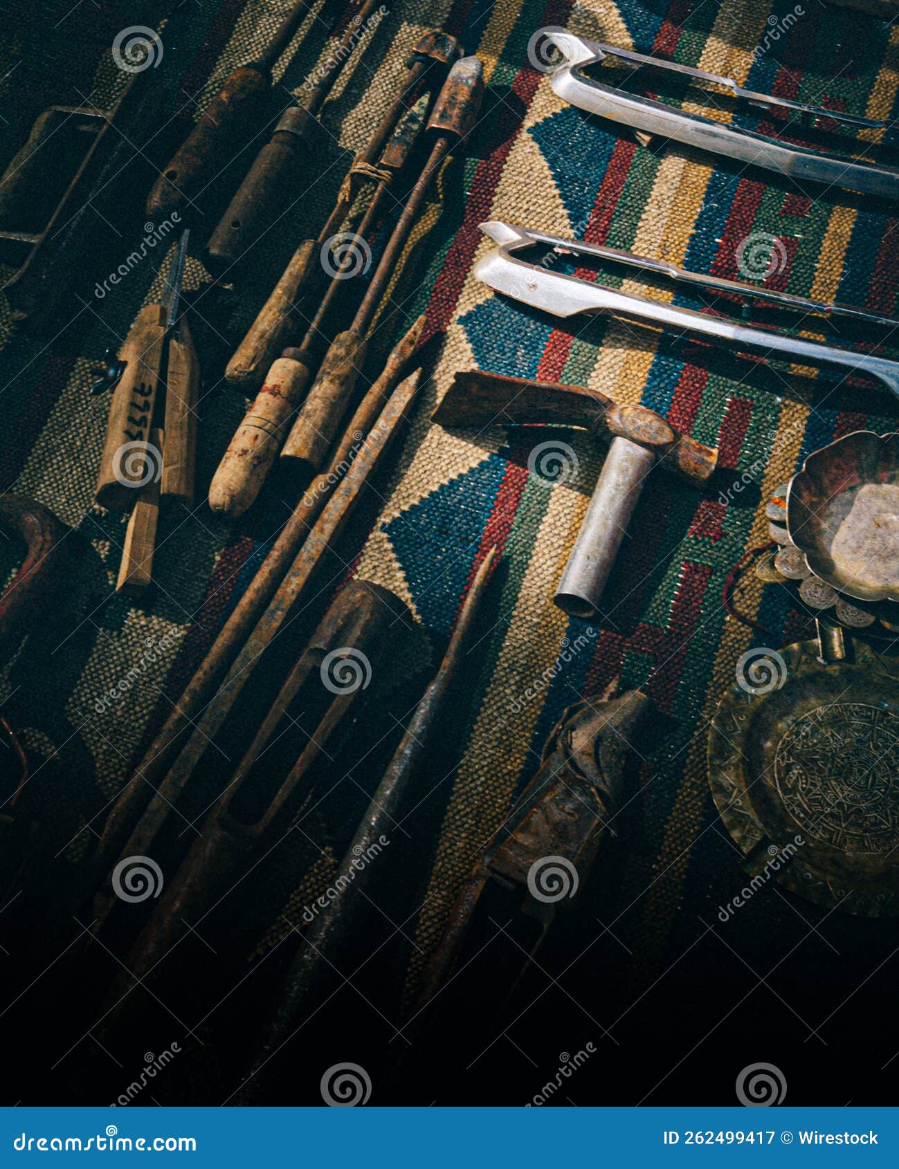 Set of Old Carpentry Tools on a Carpet Stock Image Image of carpenter, group 262499417