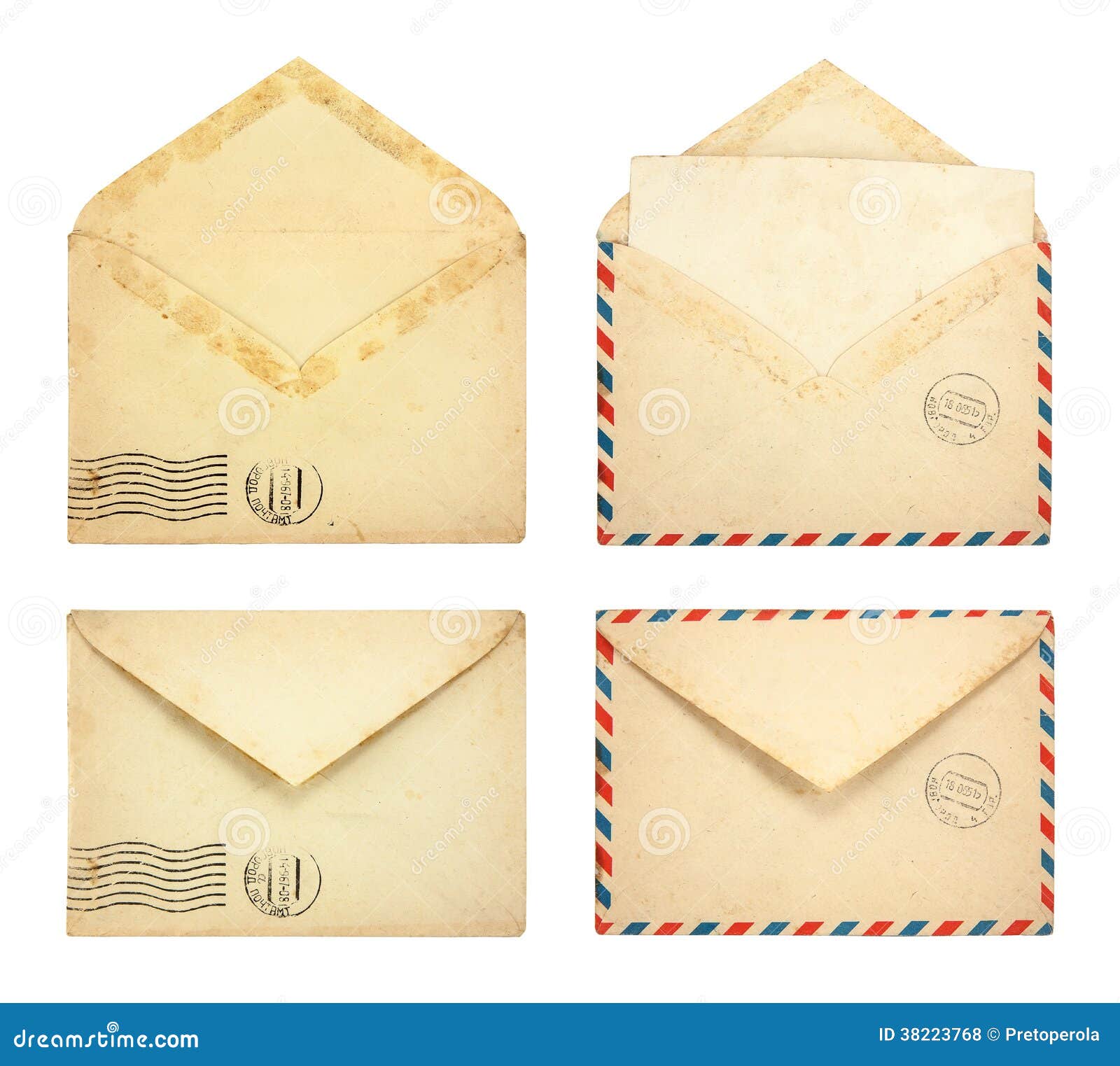 Collection of old vintage envelopes Royalty Free Vector