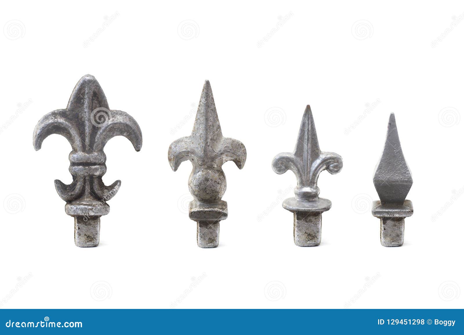 Set of Old Iron Fence Spikes Stock Photo Image of defense, design