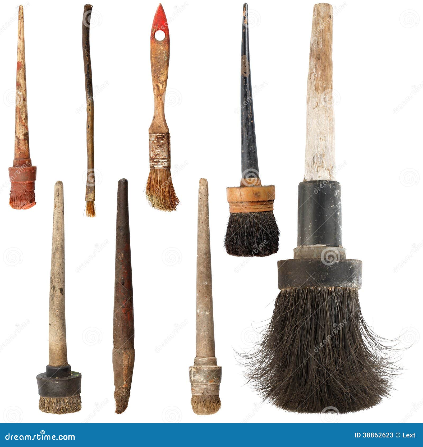 Set of Old Paint Brushes. Isolated Stock Image Image of creativity