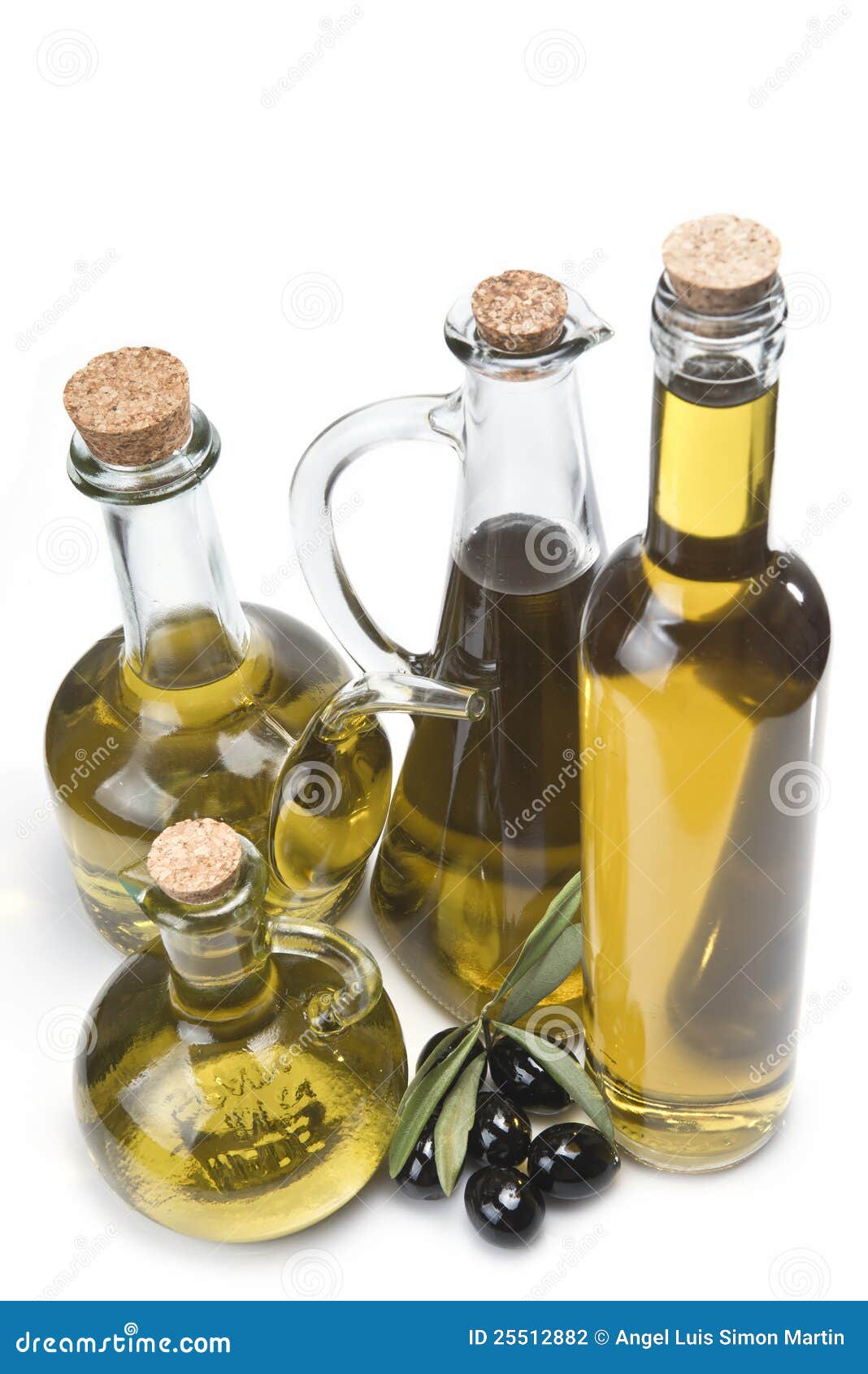Set of Olive Oil Bottles and Black Olives. Stock Photo Image of fresh