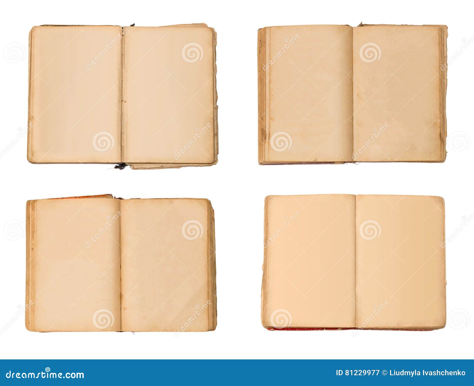 Old Open Book with Empty Pages Stock Image - Image of background,  isolation: 118507651