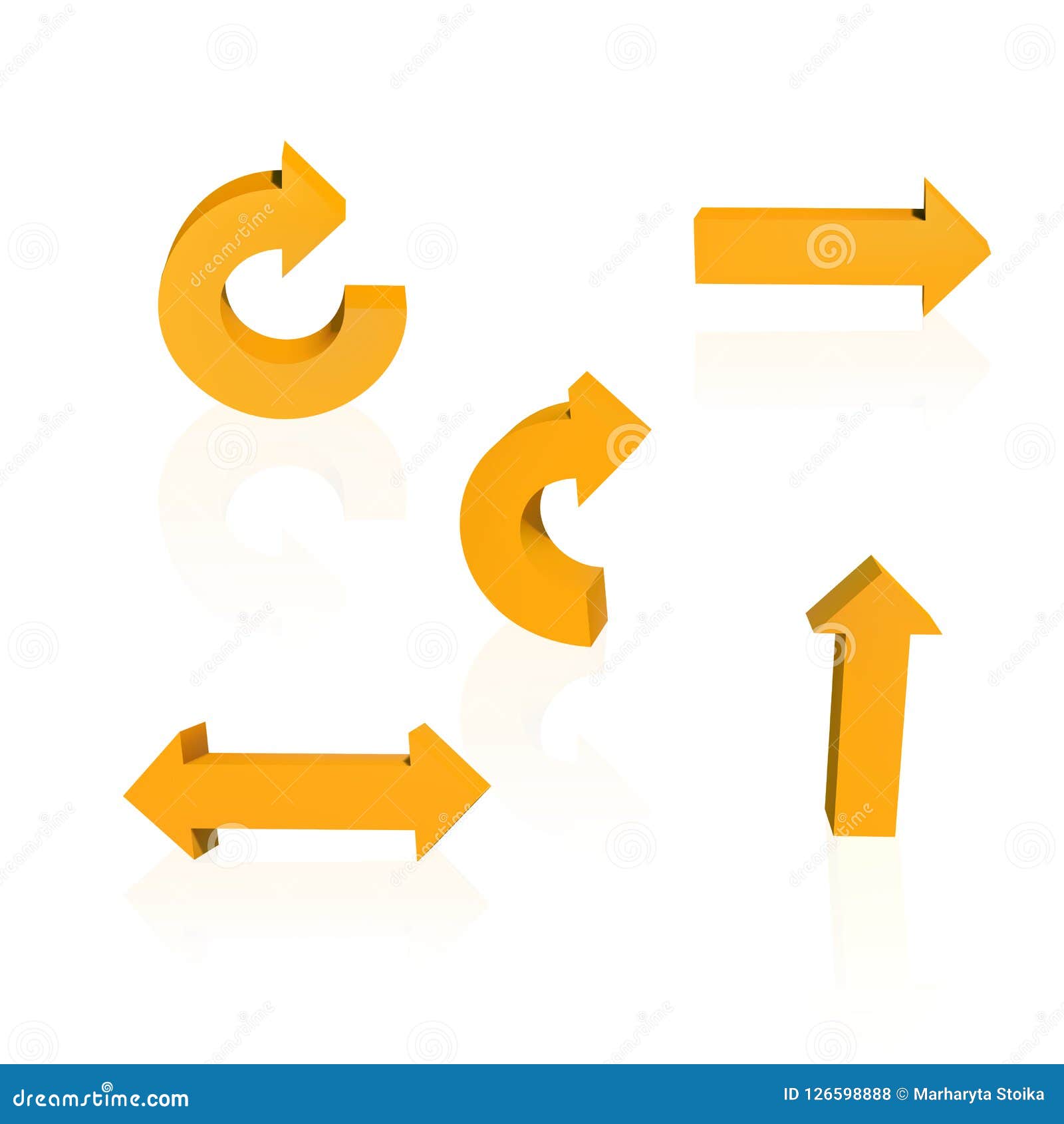 Set of orange arrows. stock vector. Illustration of isolated 126598888