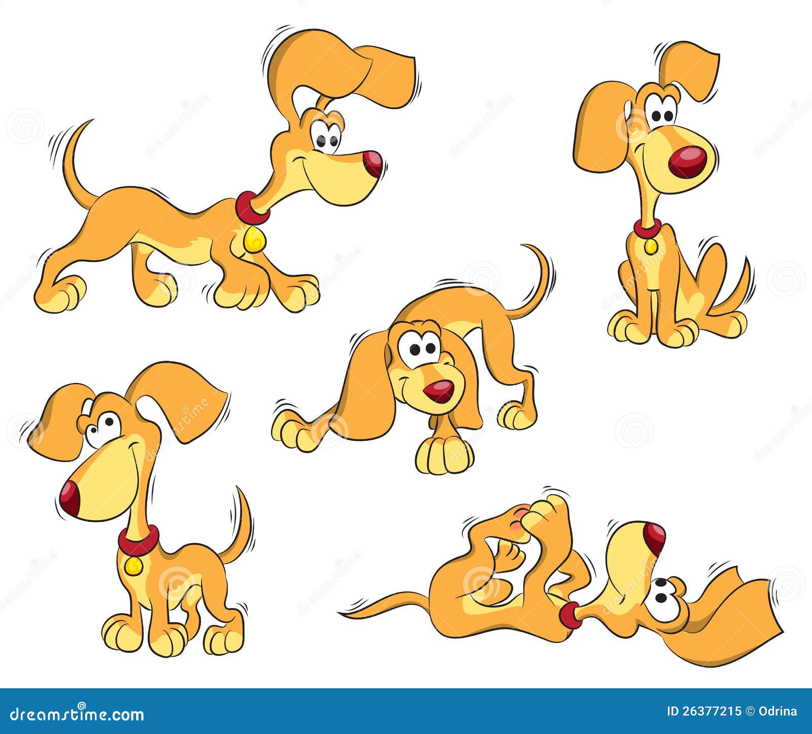 Set of orange funny dog stock vector. Illustration of isolated 26377215