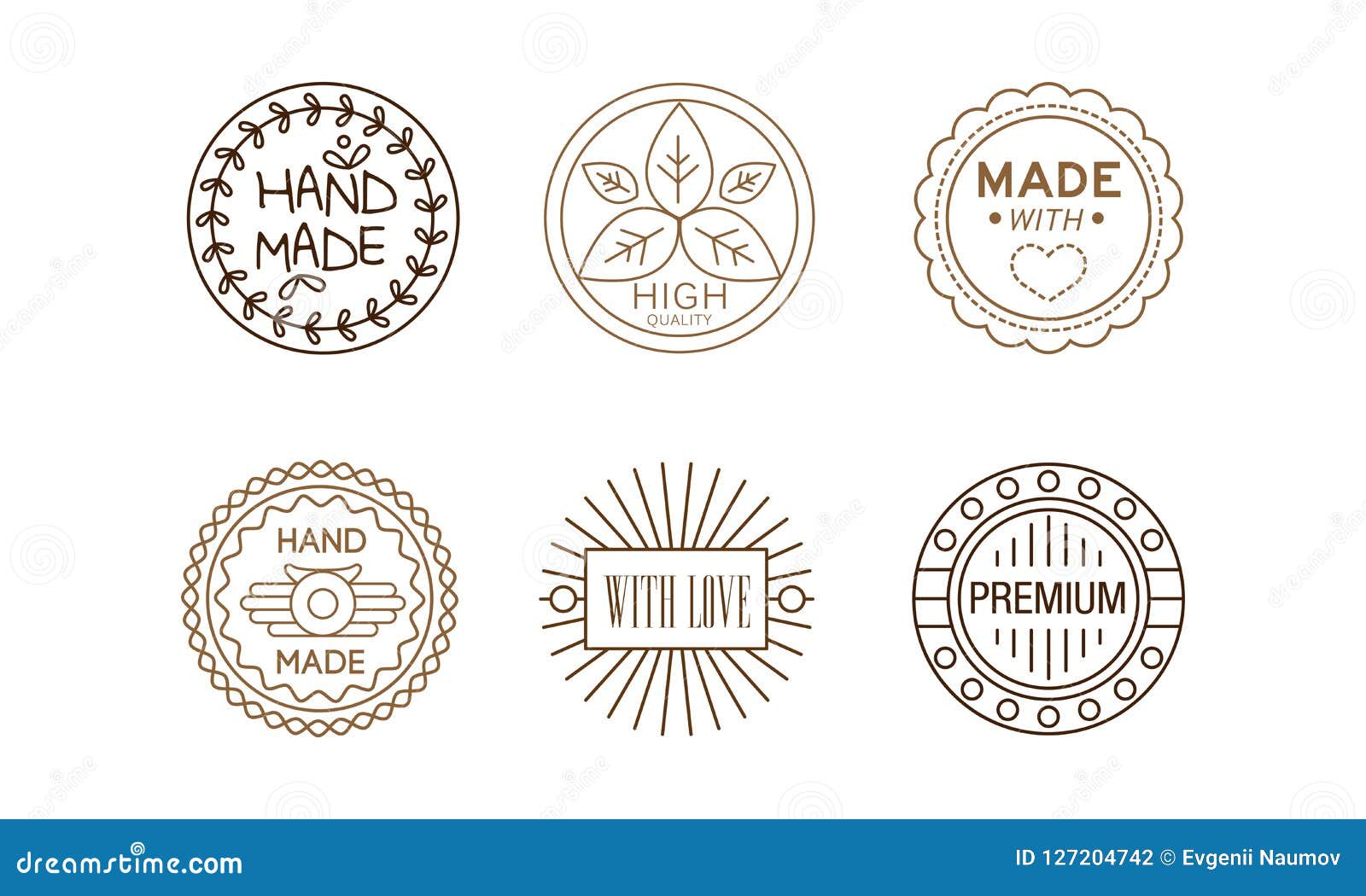 Vetor Set of Original Logo Templates for Handmade Goods. Branding Identity. Creative Linear